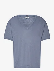 Tommy Hilfiger - RLX LINEN LYOCELL V-NK SS - t-shirts - blue coal - 0