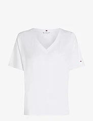Tommy Hilfiger - RLX LINEN LYOCELL V-NK SS - t-shirts - th optic white - 0