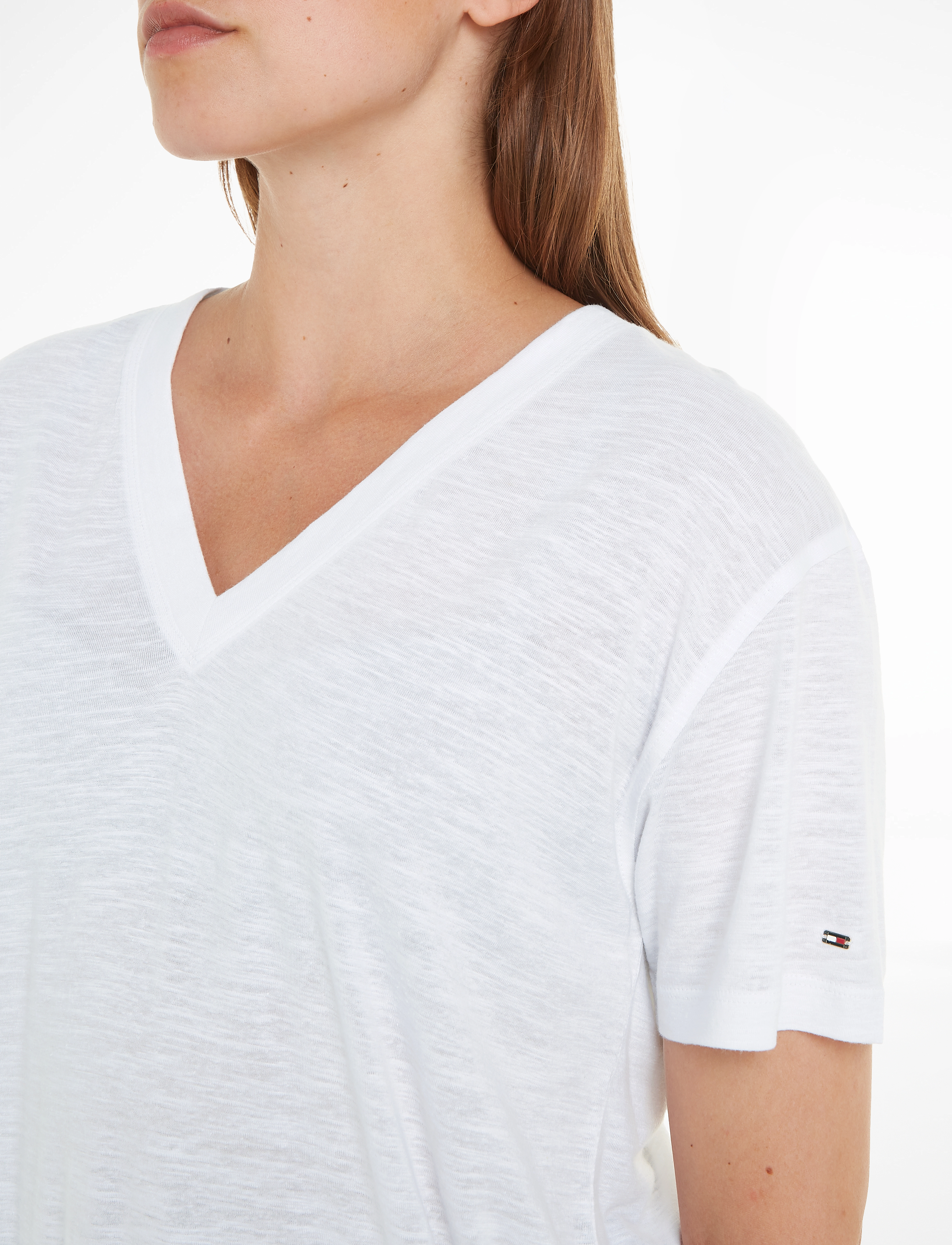Tommy Hilfiger - RLX LINEN LYOCELL V-NK SS - th optic white - 3