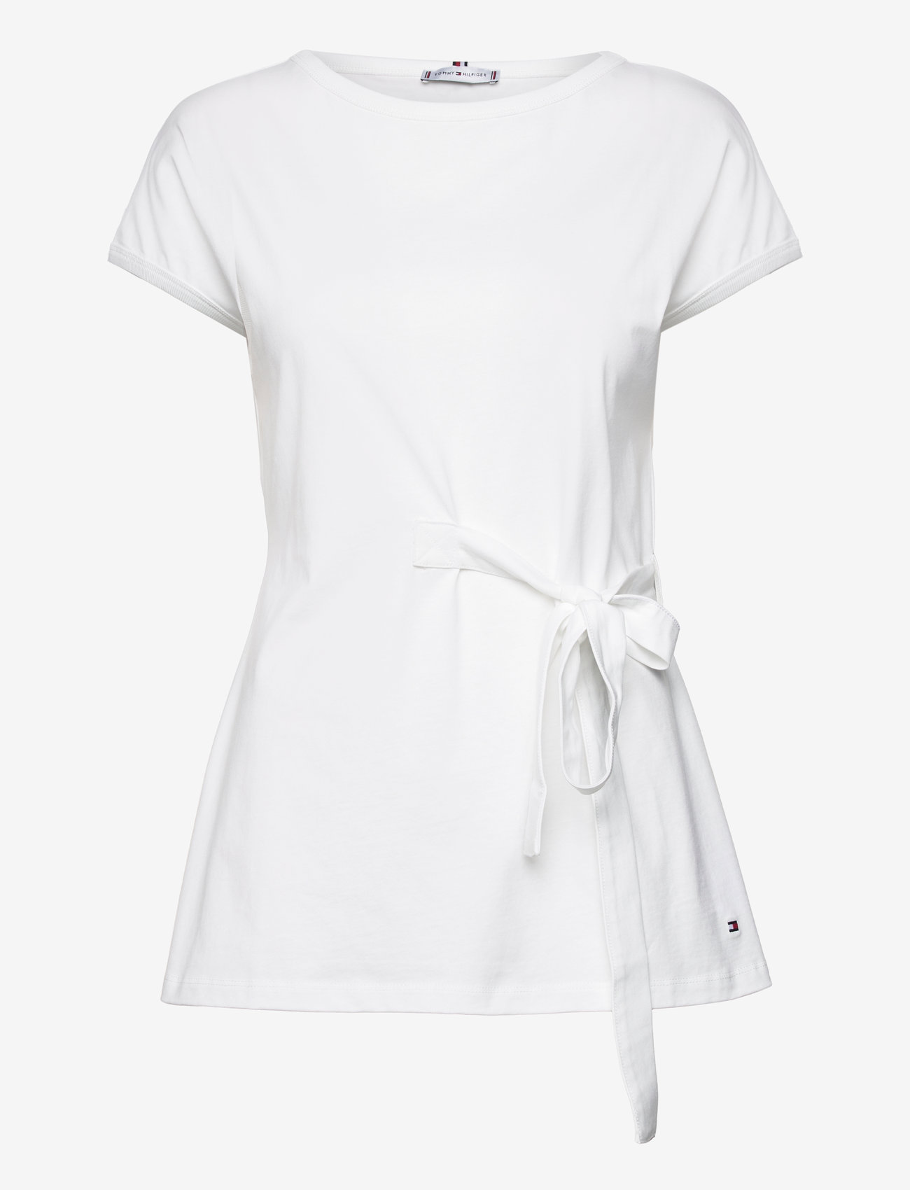 Tommy Hilfiger - ROUGED WRAP TOP SS - ecru - 0