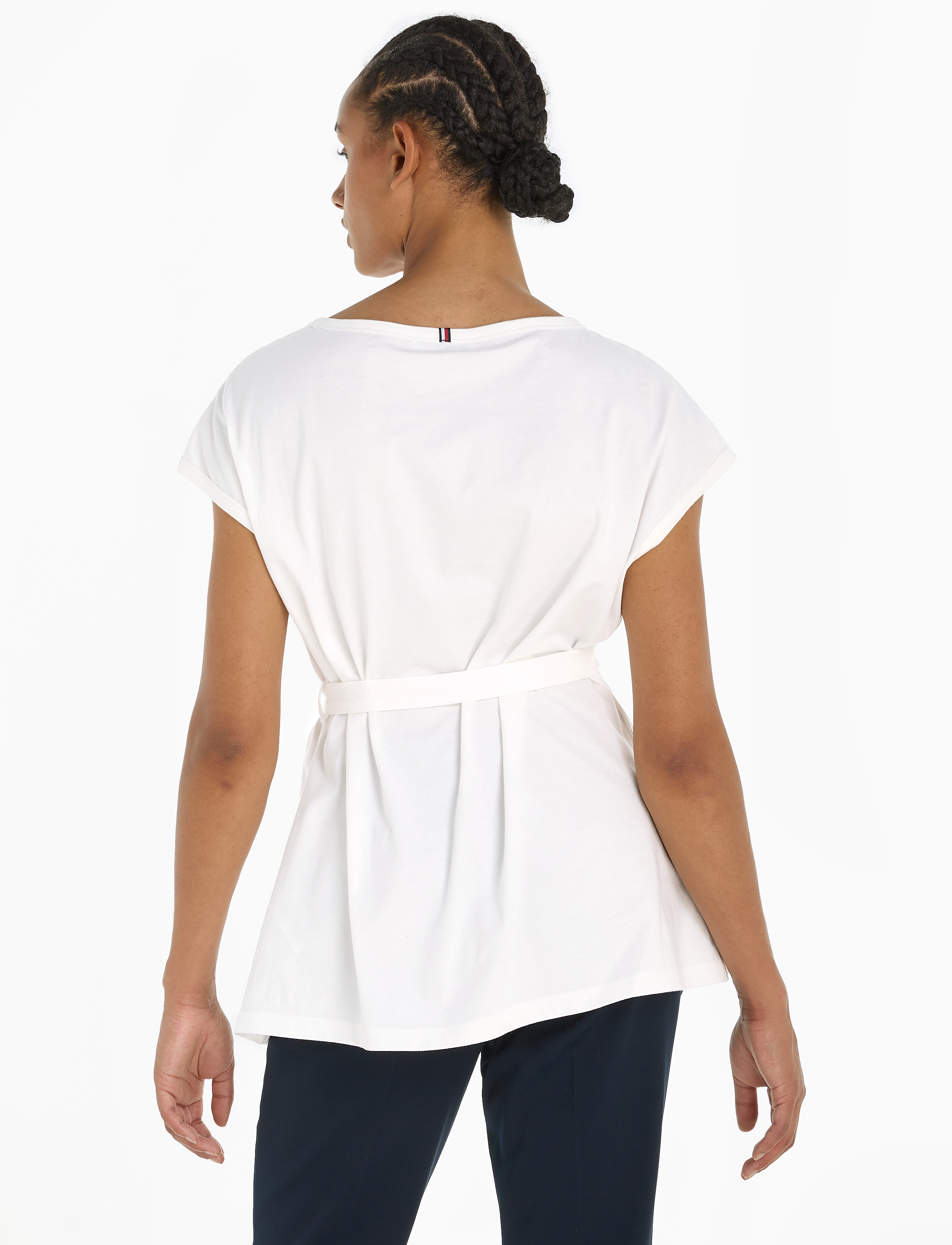 Tommy Hilfiger - ROUGED WRAP TOP SS - ecru - 3