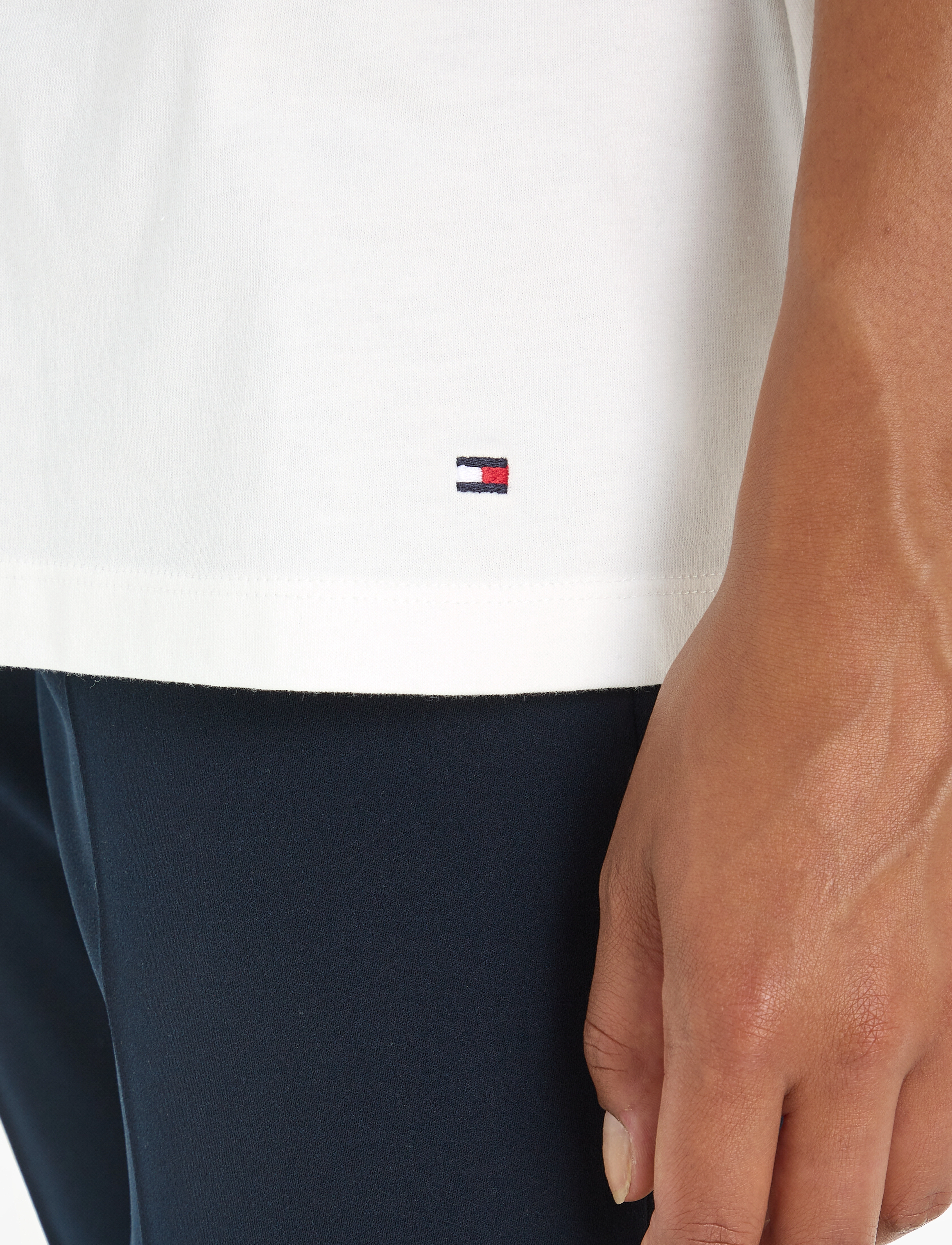 Tommy Hilfiger - ROUGED WRAP TOP SS - ecru - 4