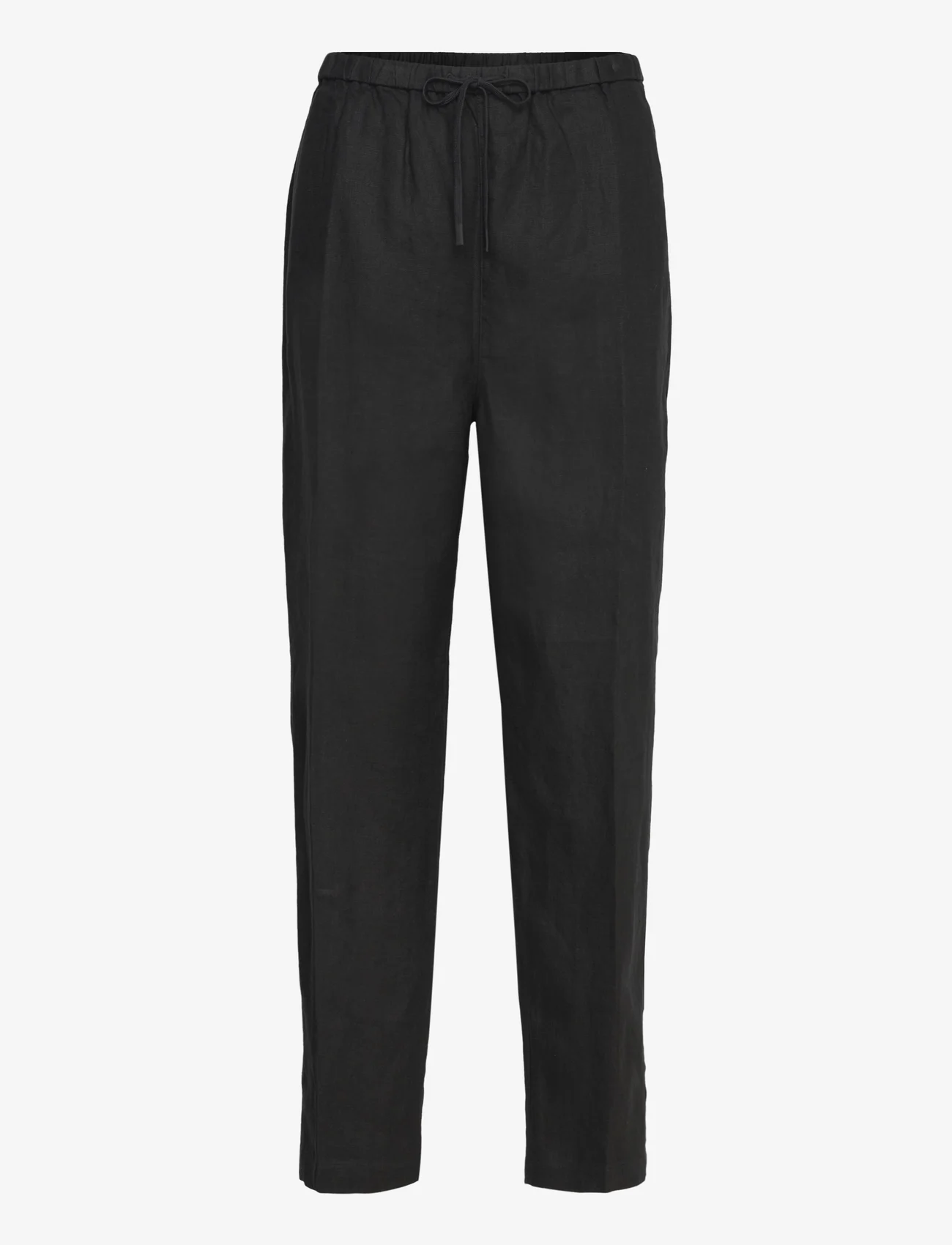 Tommy Hilfiger - CASUAL LINEN TAPER PULL ON PANT - lina bikses - black - 0