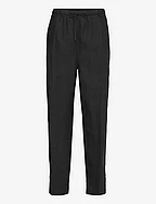 CASUAL LINEN TAPER PULL ON PANT - BLACK