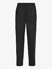 Tommy Hilfiger - CASUAL LINEN TAPER PULL ON PANT - linnebyxor - black - 0