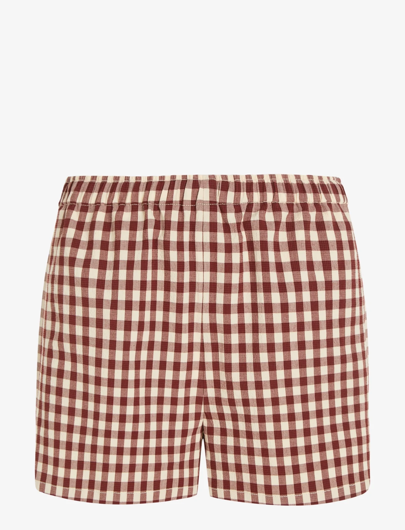 Tommy Hilfiger - GINGHAM PULL ON SHORT - casual szorty - gingham/ deep rouge - 0