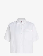 Tommy Hilfiger - LINEN SS SHIRT - kortermede skjorter - th optic white - 0