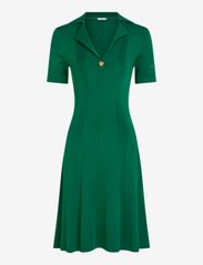 RIB BUTTON F&F POLO SWT DRESS - OLYMPIC GREEN