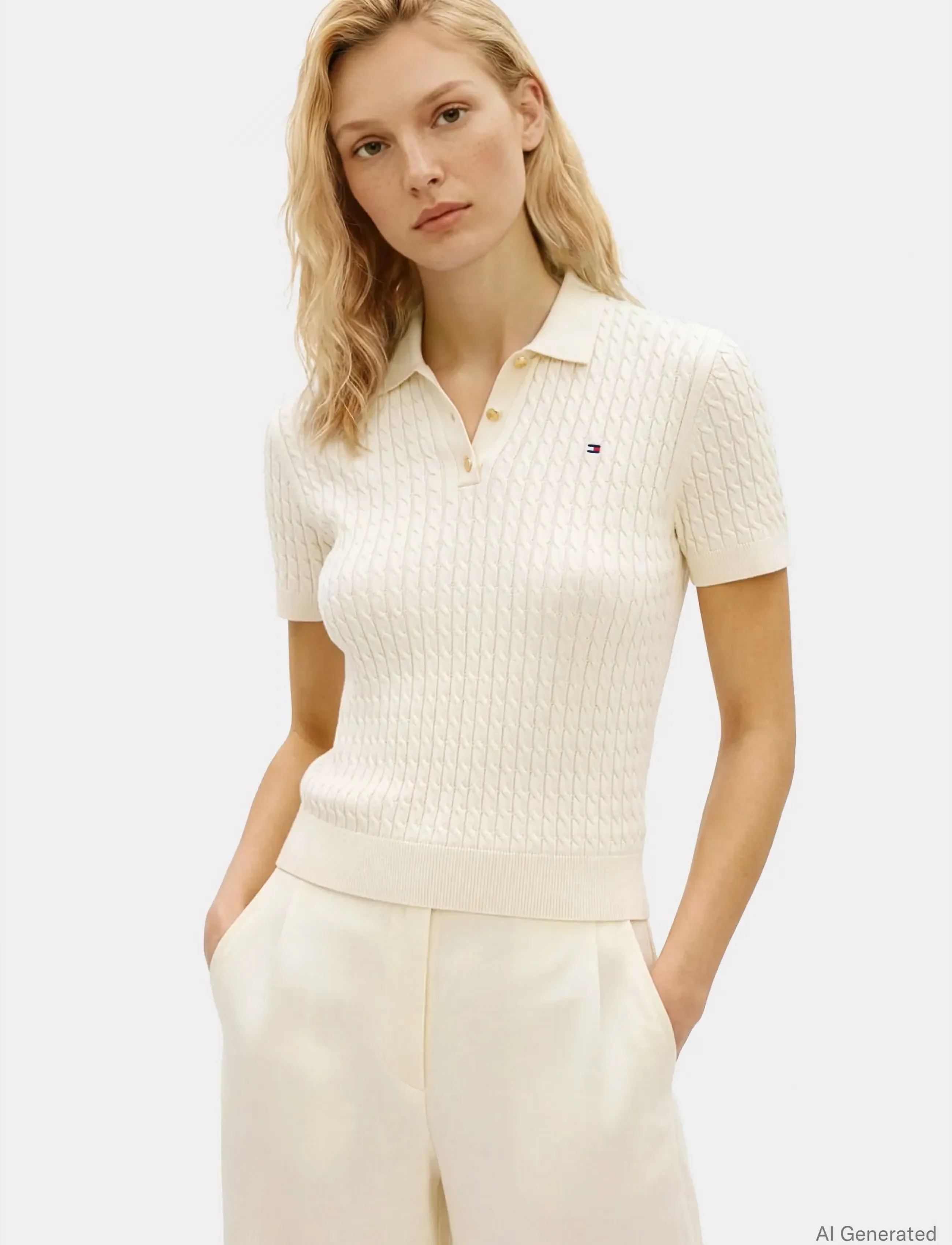 Co Cable Fine Gg Polo S/S Swt