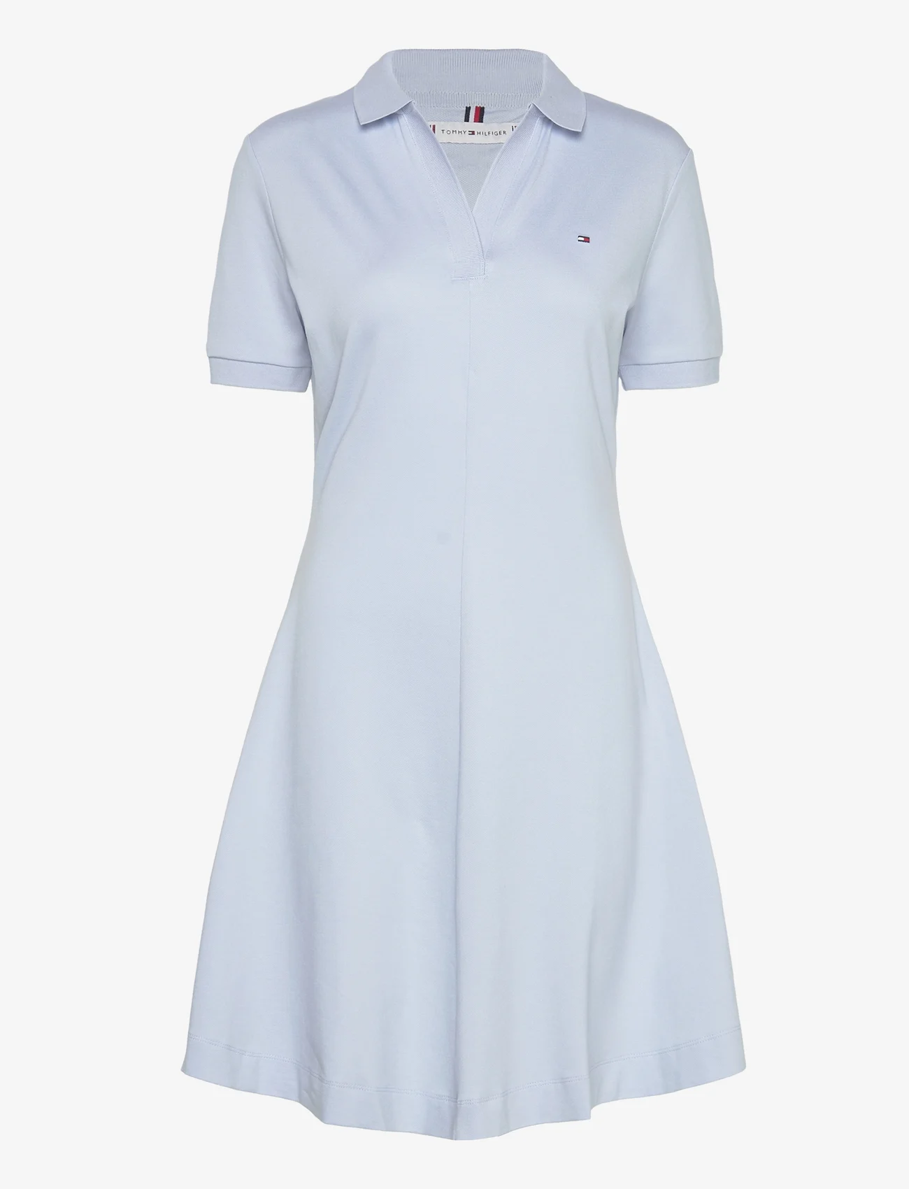 Tommy Hilfiger - F&F OPEN PLCKT LYCLL POLO DRS SS - t-shirt dresses - breezy blue - 0