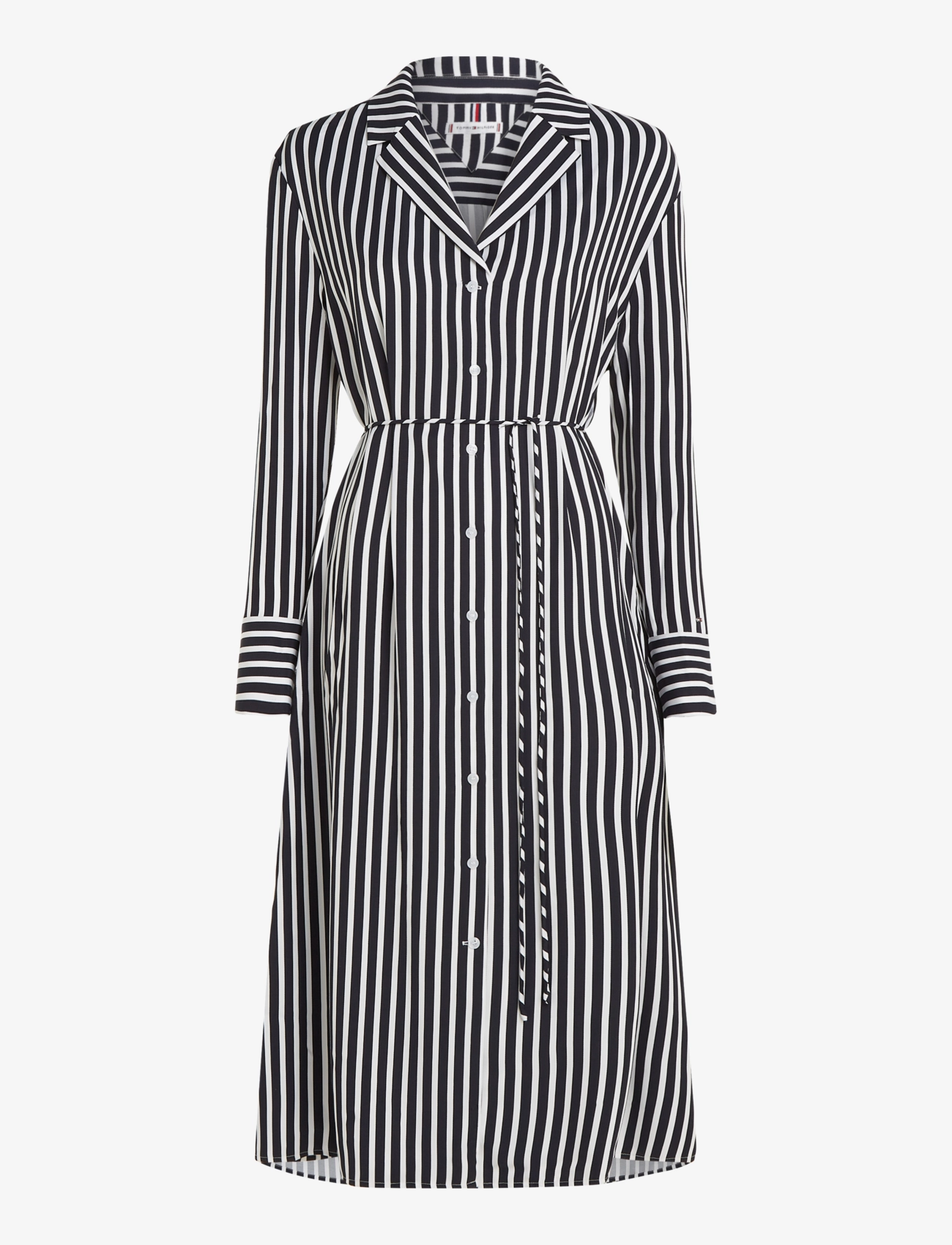 Tommy Hilfiger - FLUID STRIPE LS MIDI SHIRT DRESS - bold stp / desert sky - 1