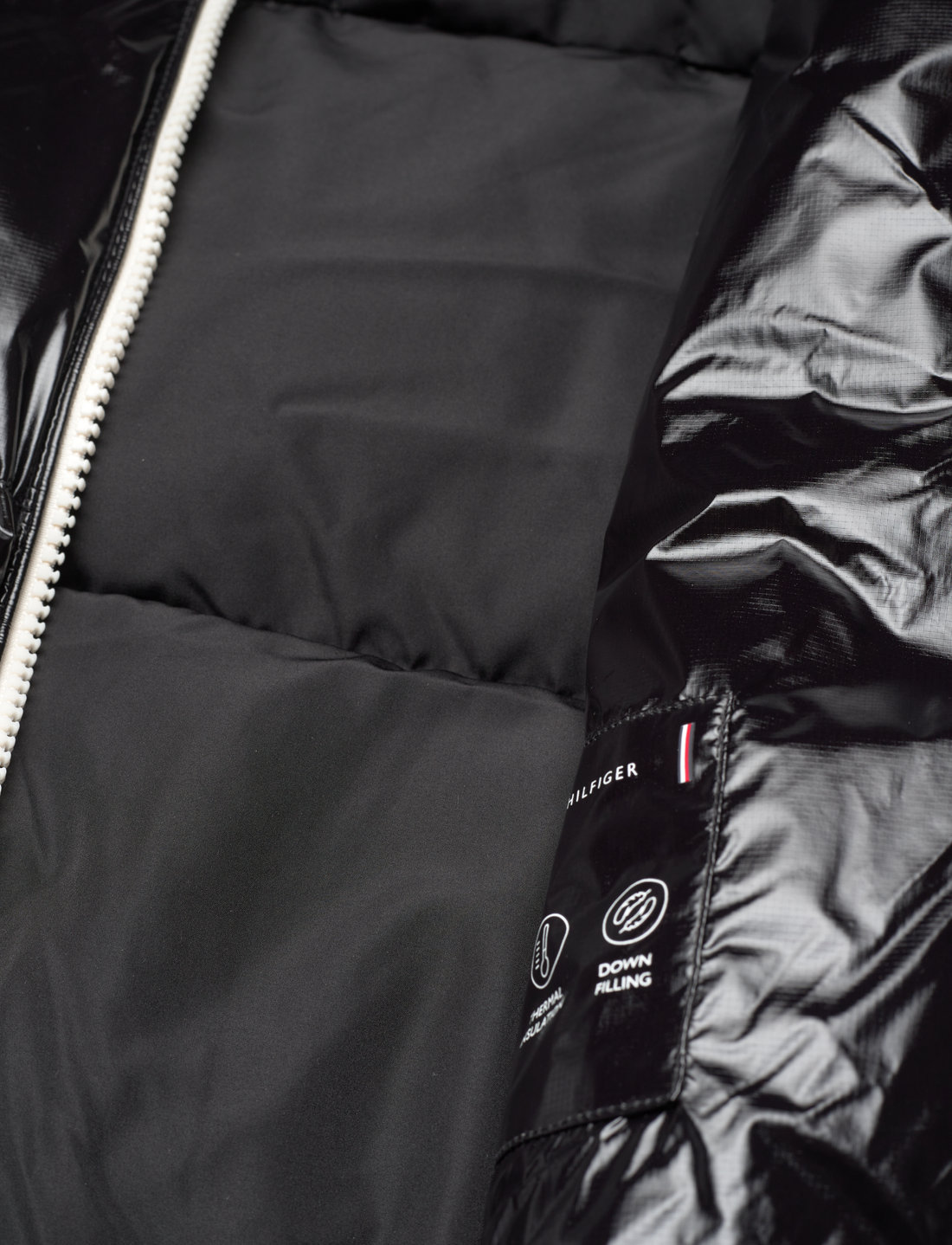 Tommy hilfiger high shine top puffer jacket