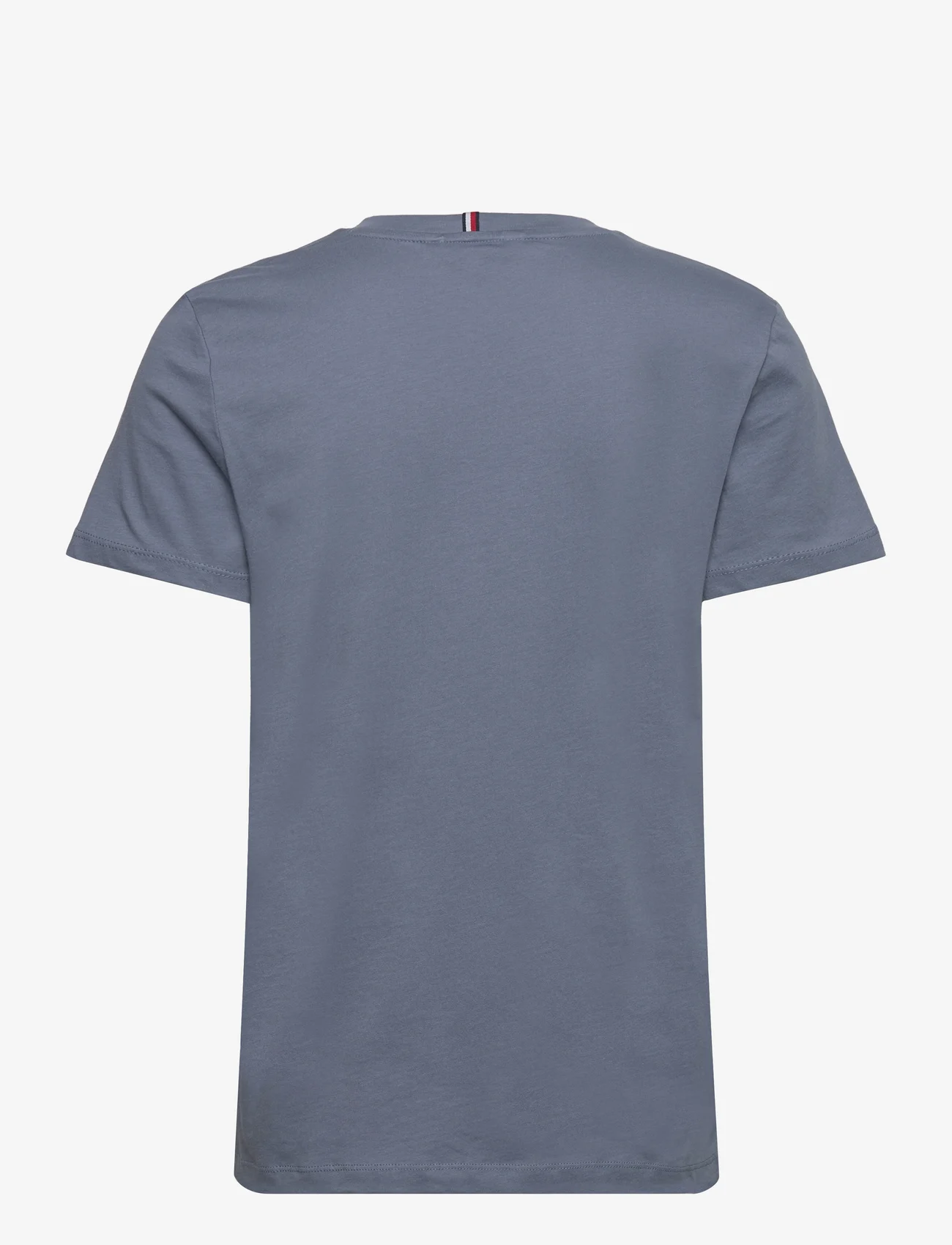 Tommy Hilfiger - REG C-NK SIGNATURE TEE SS - t-shirts - blue coal - 1
