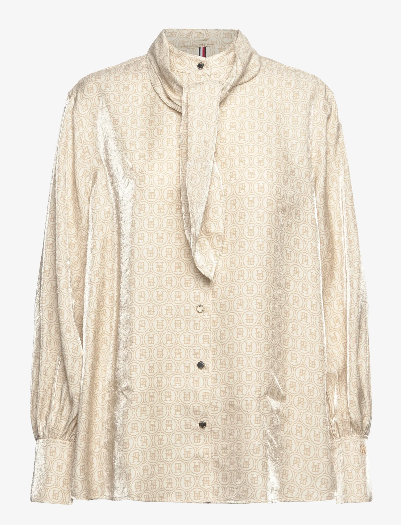 Tommy Hilfiger - EID PAJAMA BLOUSE - blouses met lange mouwen - seal imd geo/ calico - 0
