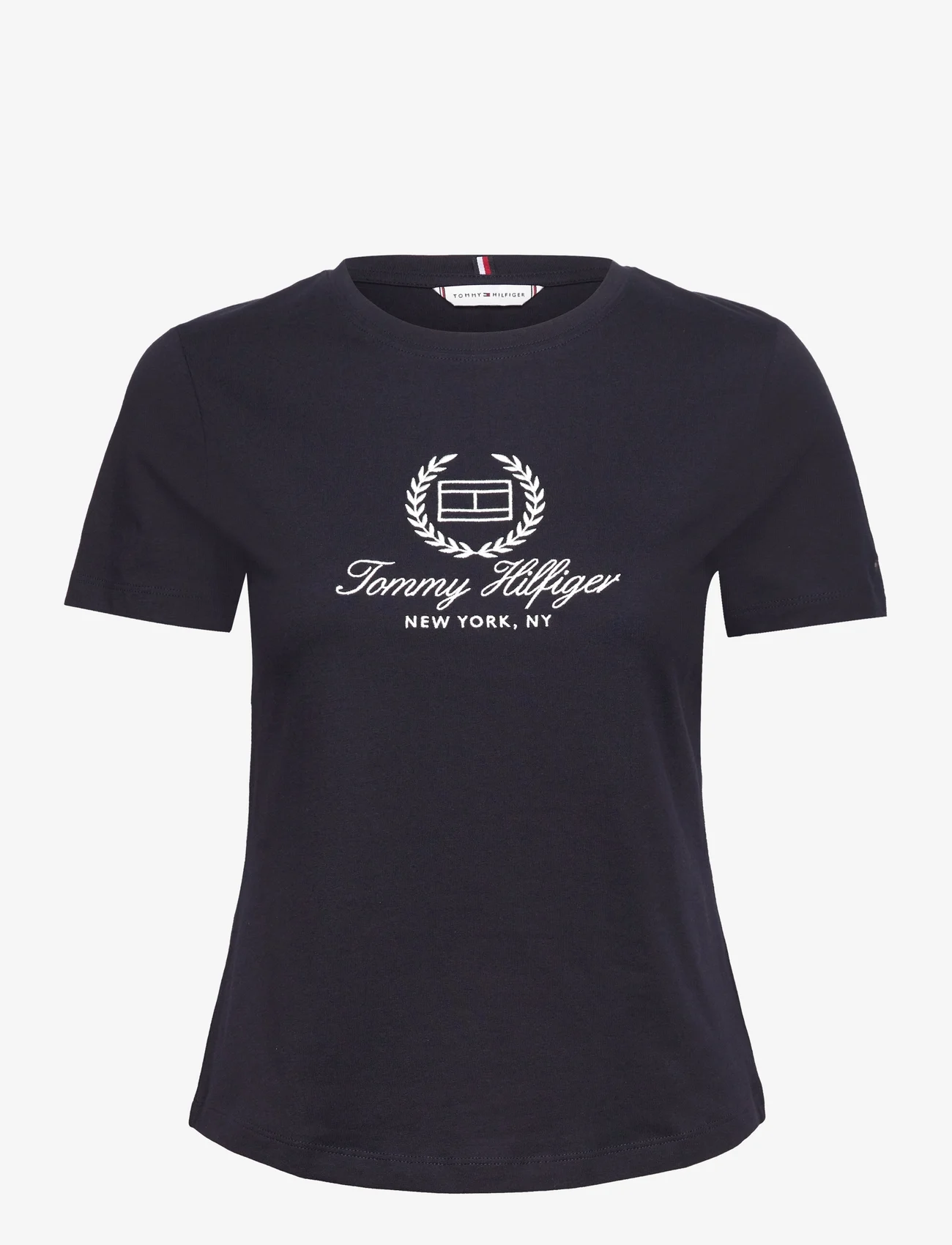 Tommy Hilfiger - SLIM FLAG SCRIPT TEE SS - t-shirts - desert sky - 0