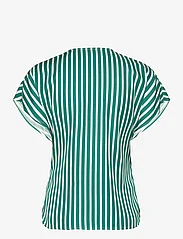 Tommy Hilfiger - FLUID STRIPE VN SS BLOUSE - short-sleeved blouses - bold stp/ olympic green - 1