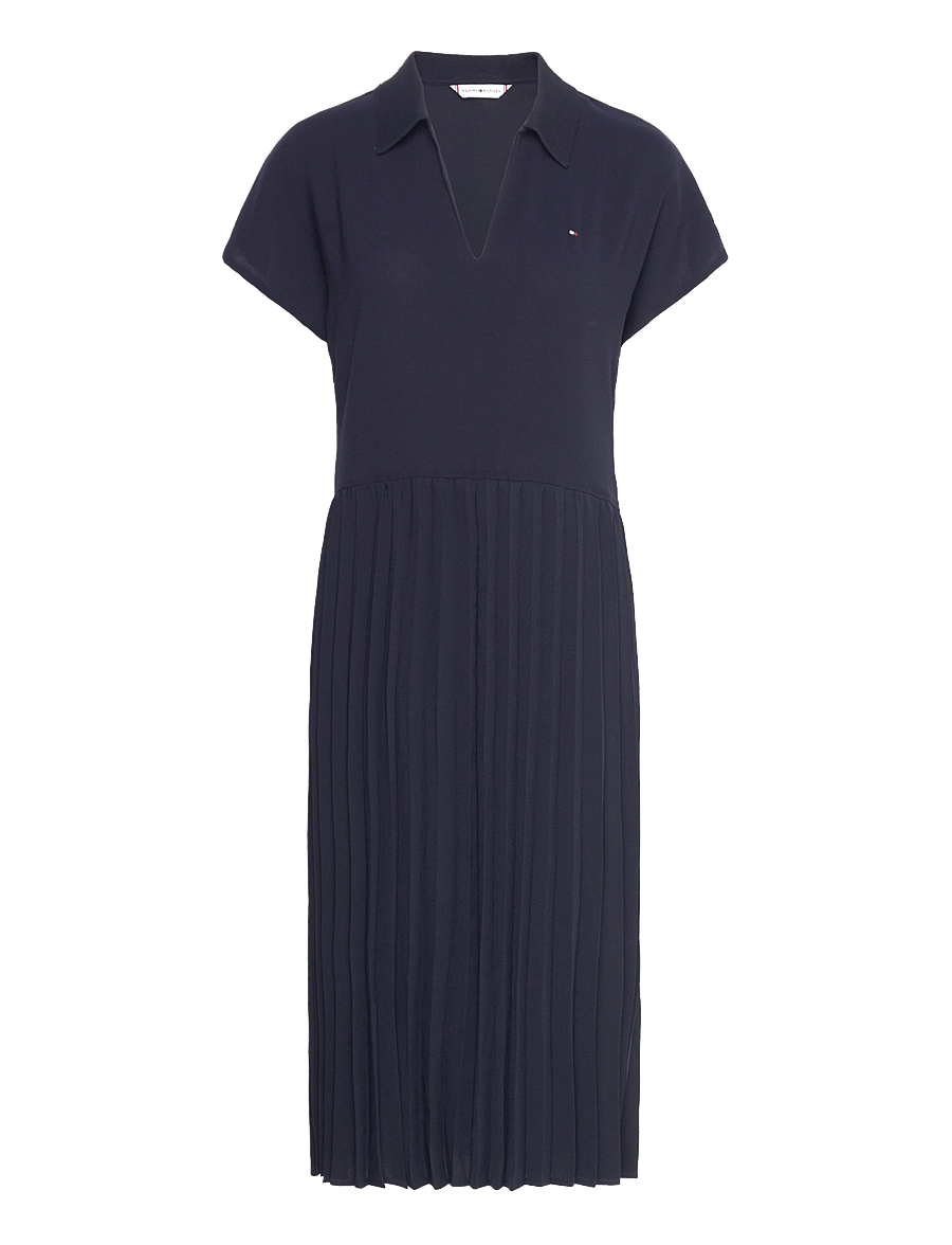 tommy hilfiger pleated midi dress Tommy Hilfiger Women's Belted Pleated Midi Dress Blue Size 6