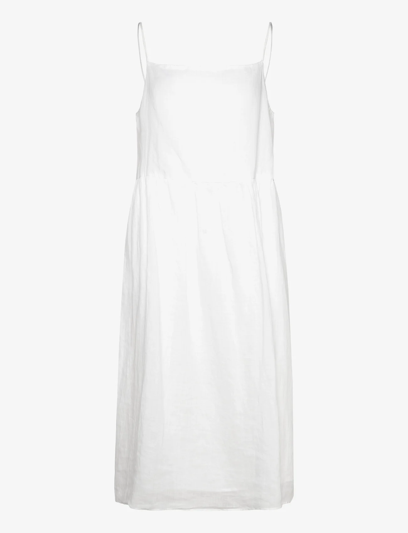 Tommy Hilfiger - LINEN MIDI SLIP DRESS - summer dresses - th optic white - 0