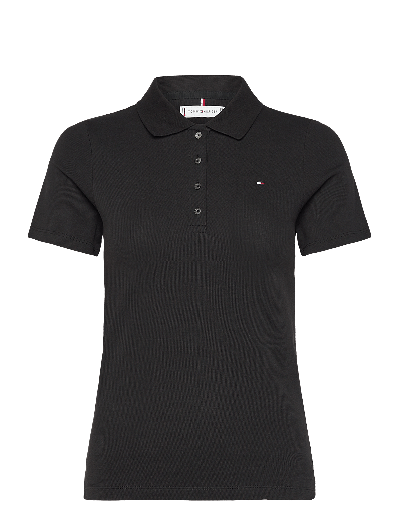 Tommy Hilfiger - 1985 SLIM PIQUE POLO SS - polo marškinėliai - black - 1
