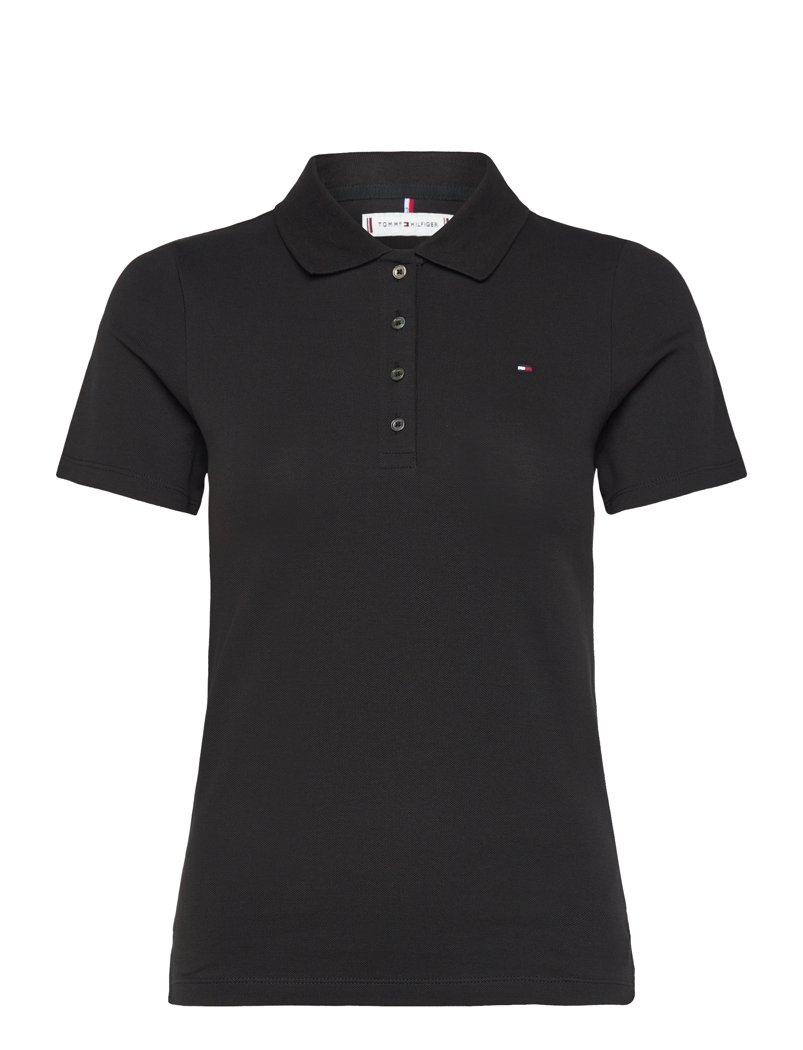 Tommy Hilfiger - 1985 SLIM PIQUE POLO SS - poloskjorter - black - 1