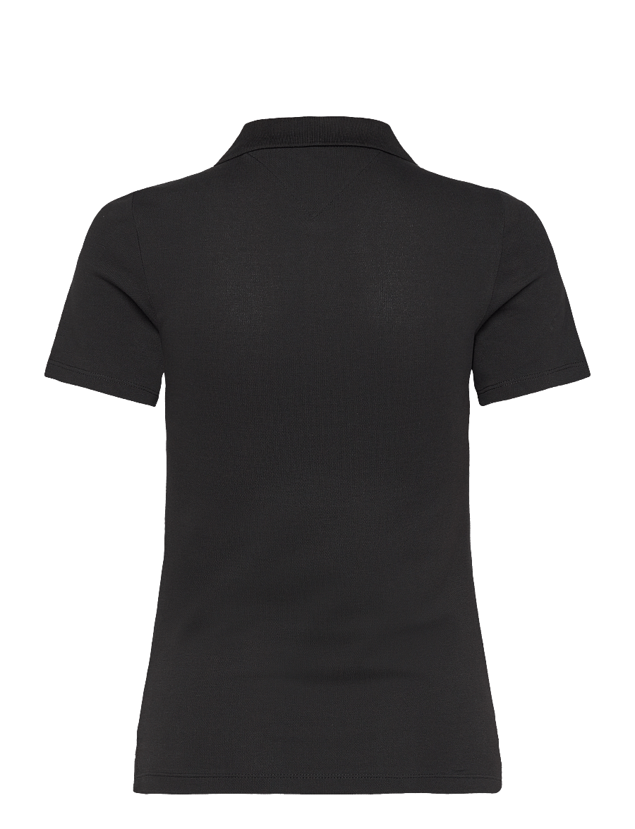 Tommy Hilfiger - 1985 SLIM PIQUE POLO SS - poloshirts - black - 2