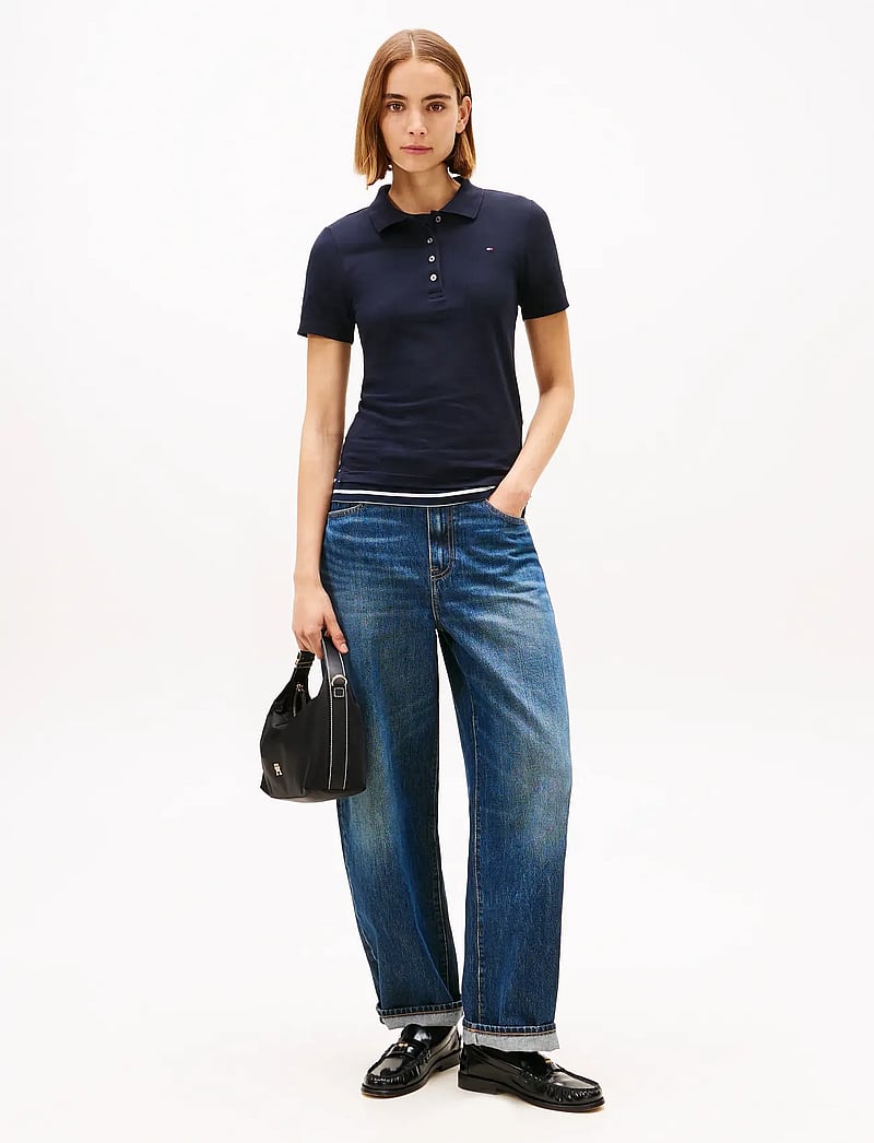 Tommy Hilfiger - 1985 SLIM PIQUE POLO SS - poloshirts - desert sky - 5