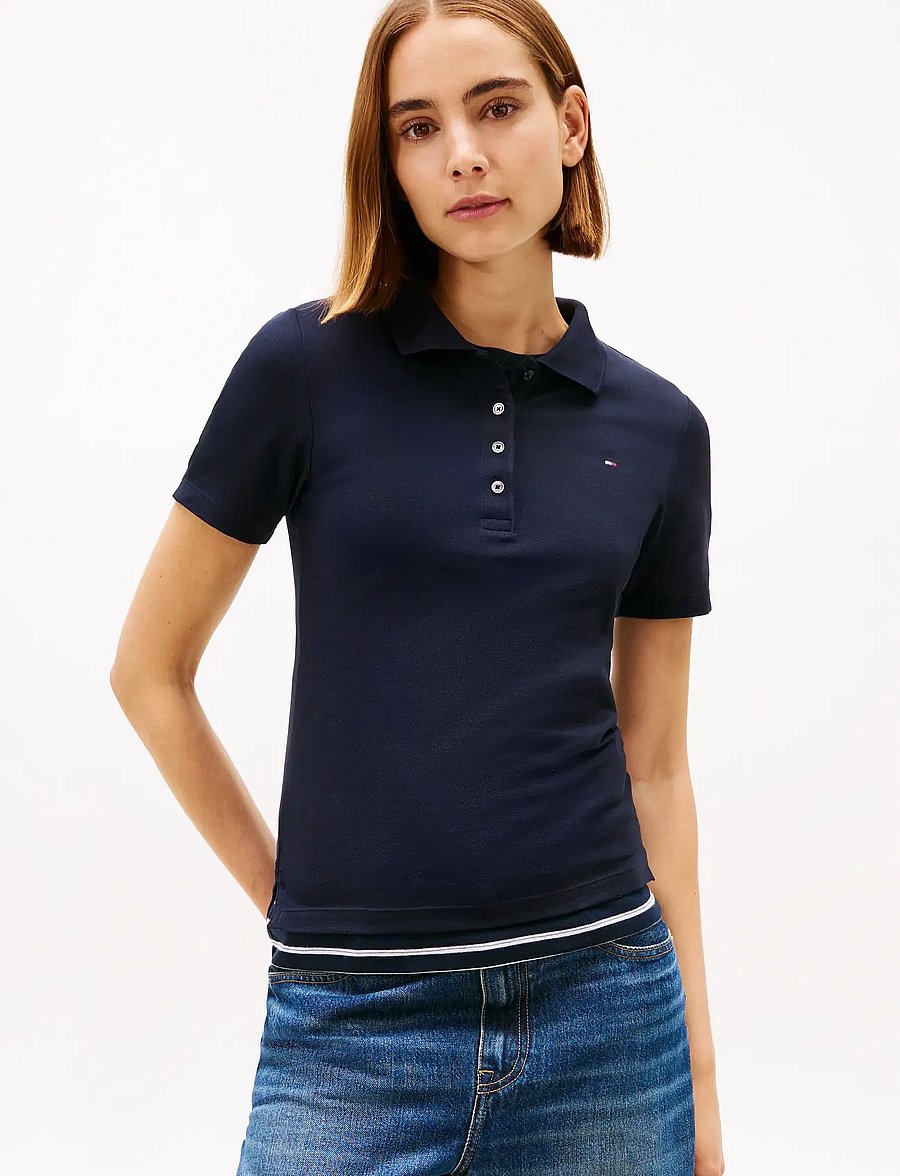 Tommy Hilfiger - 1985 SLIM PIQUE POLO SS - poloshirts - navy blue - 0