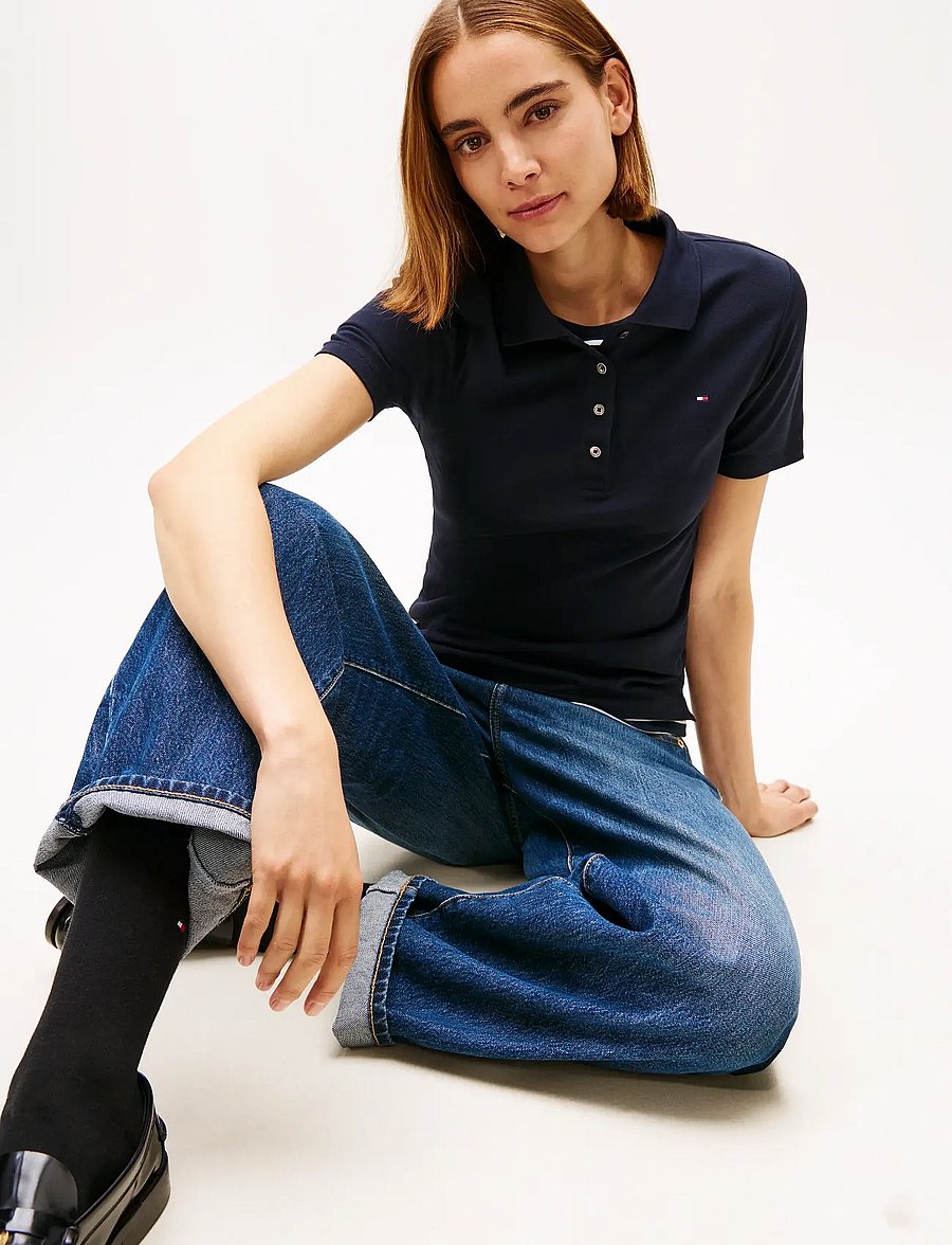 Tommy Hilfiger - 1985 SLIM PIQUE POLO SS - poloshirts - navy blue - 3