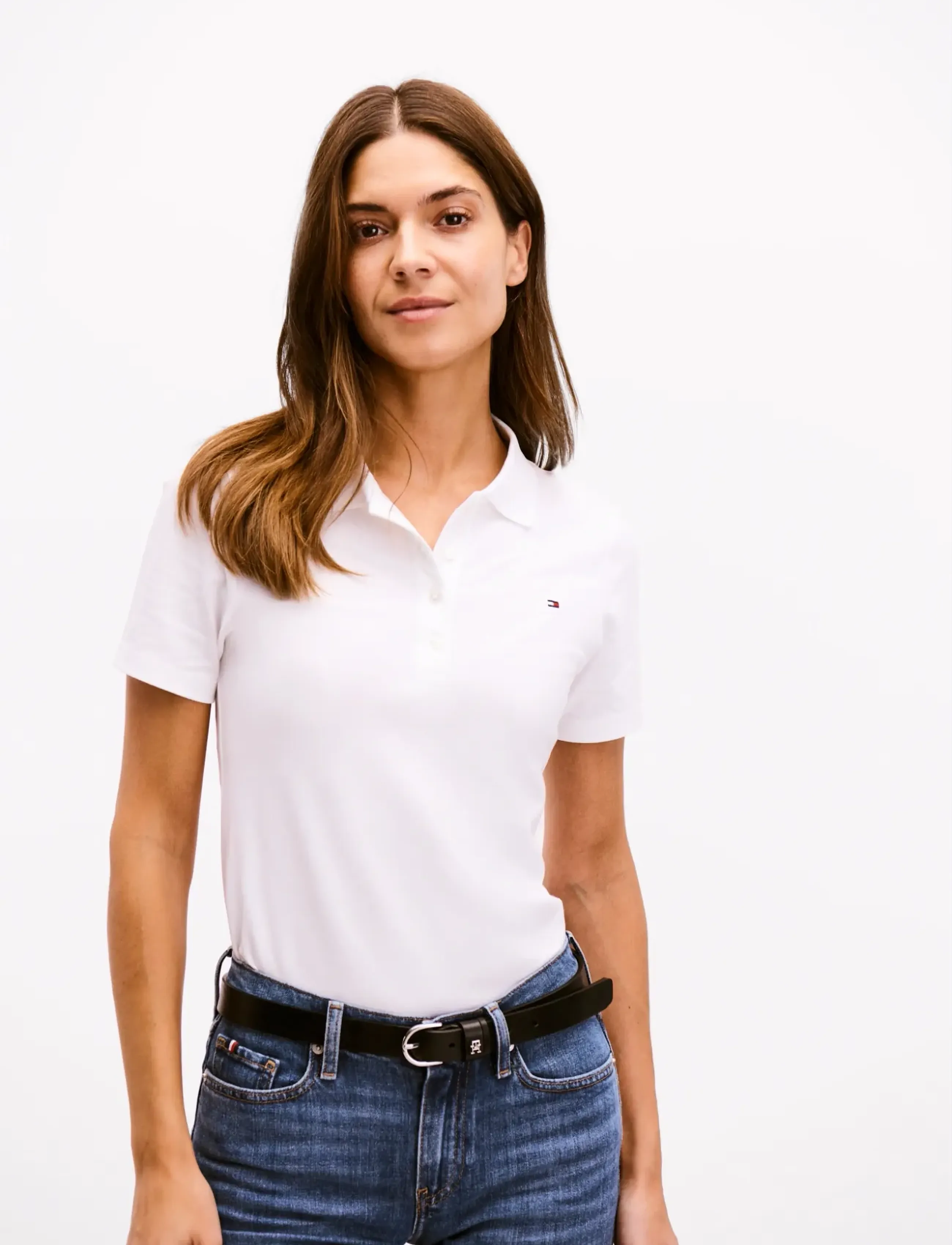 Tommy Hilfiger 1985 SLIM PIQUE POLO SS - Polosärgid - TH OPTIC WHITE / white