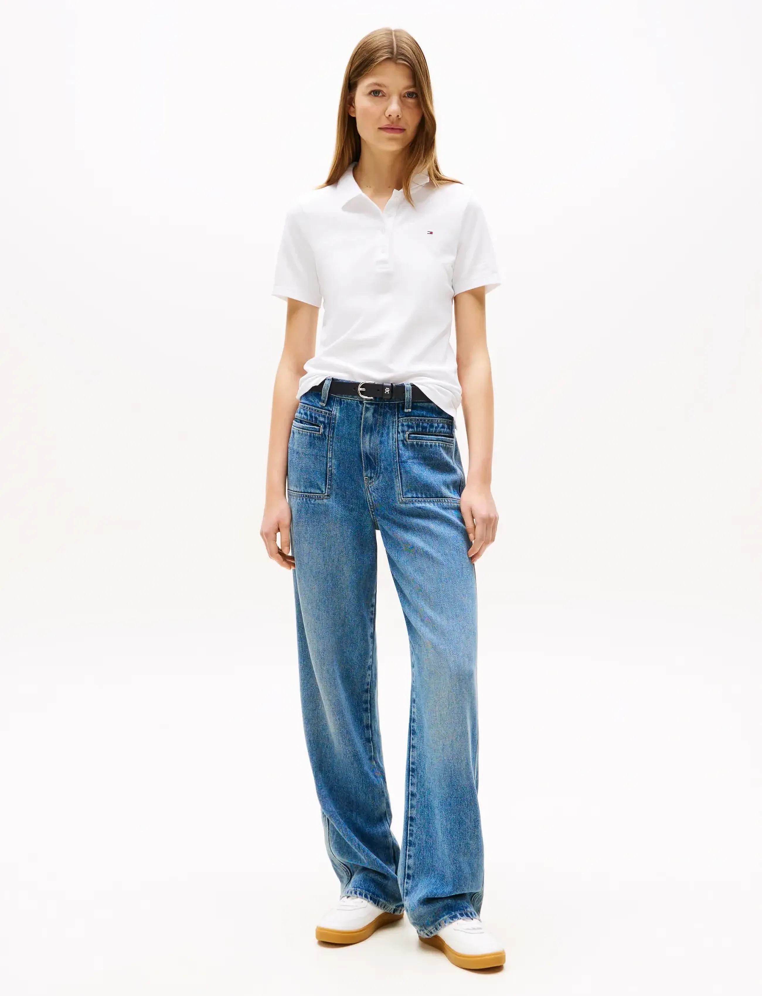 Tommy Hilfiger - 1985 SLIM PIQUE POLO SS - polos - th optic white - 3