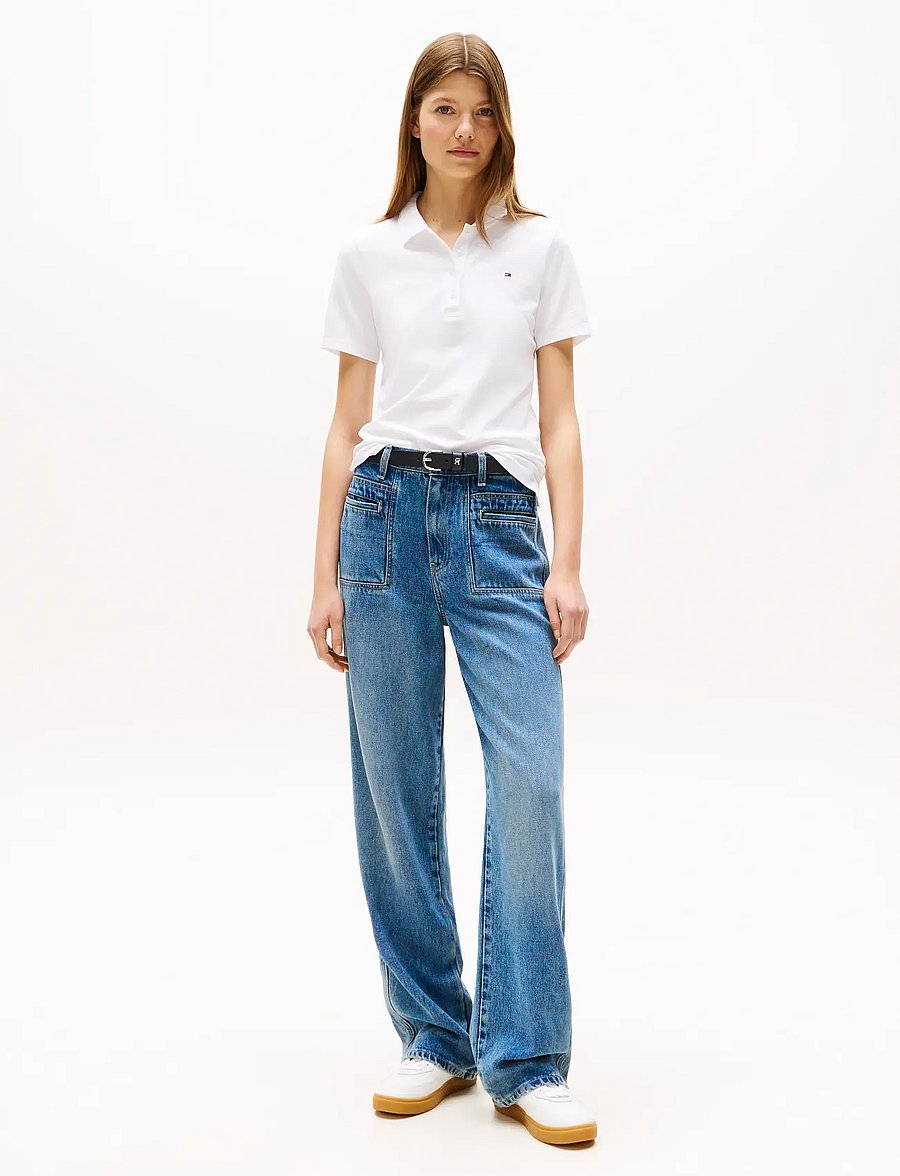Tommy Hilfiger - 1985 SLIM PIQUE POLO SS - pikéer - th optic white - 3
