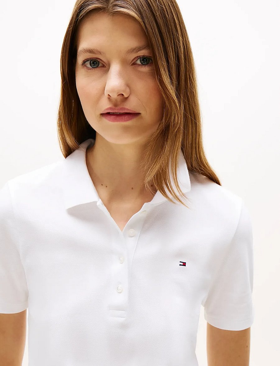 Tommy Hilfiger - 1985 SLIM PIQUE POLO SS - pikéer - th optic white - 4