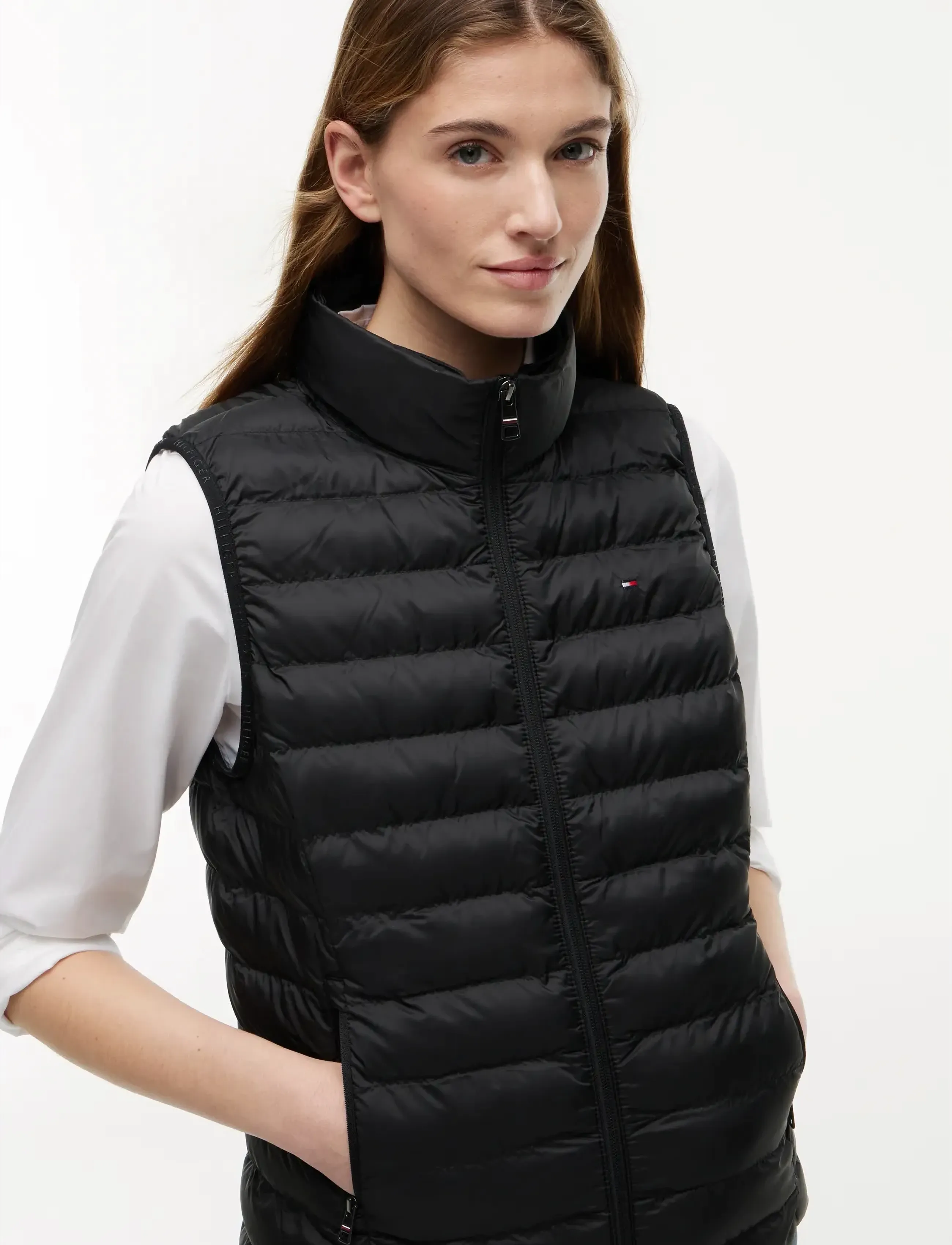 Tommy Hilfiger - LW PADDED GLOBAL STRIPE VEST - kevadjoped - black - 1