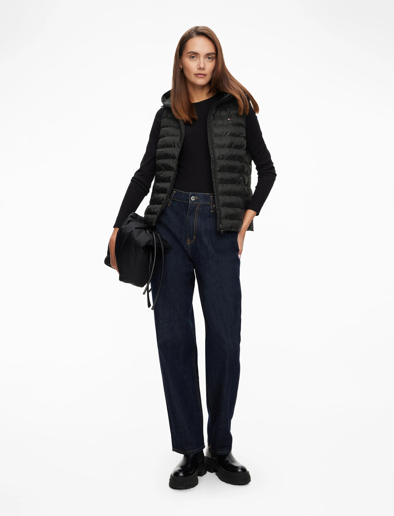 Tommy Hilfiger - LW PADDED GLOBAL STRIPE VEST - fall jackets - black - 2