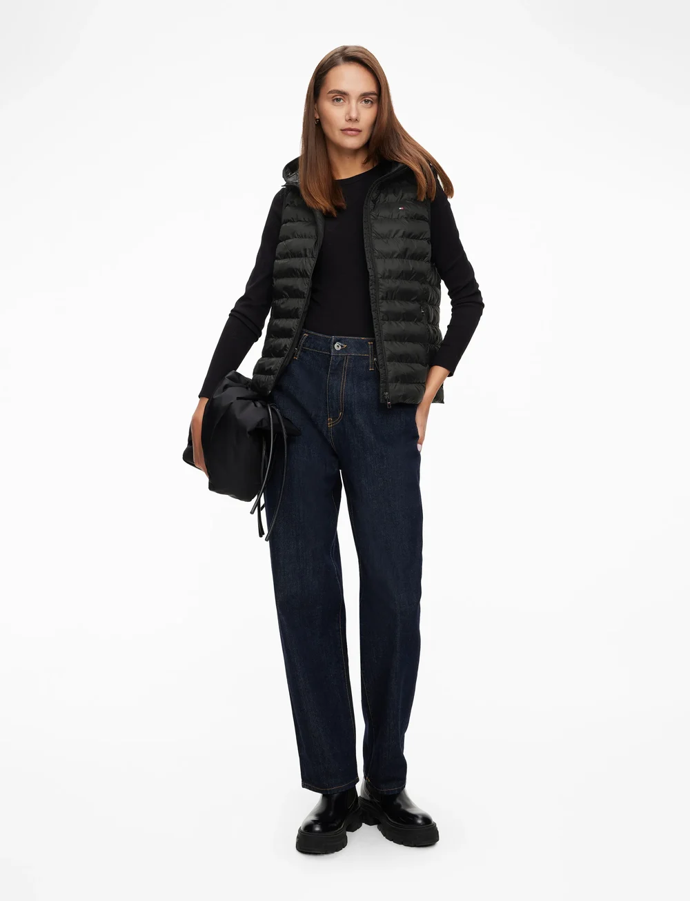 Tommy Hilfiger - LW PADDED GLOBAL STRIPE VEST - fall jackets - black - 2