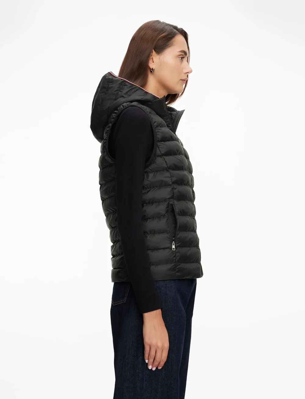 Tommy Hilfiger - LW PADDED GLOBAL STRIPE VEST - fall jackets - black - 3