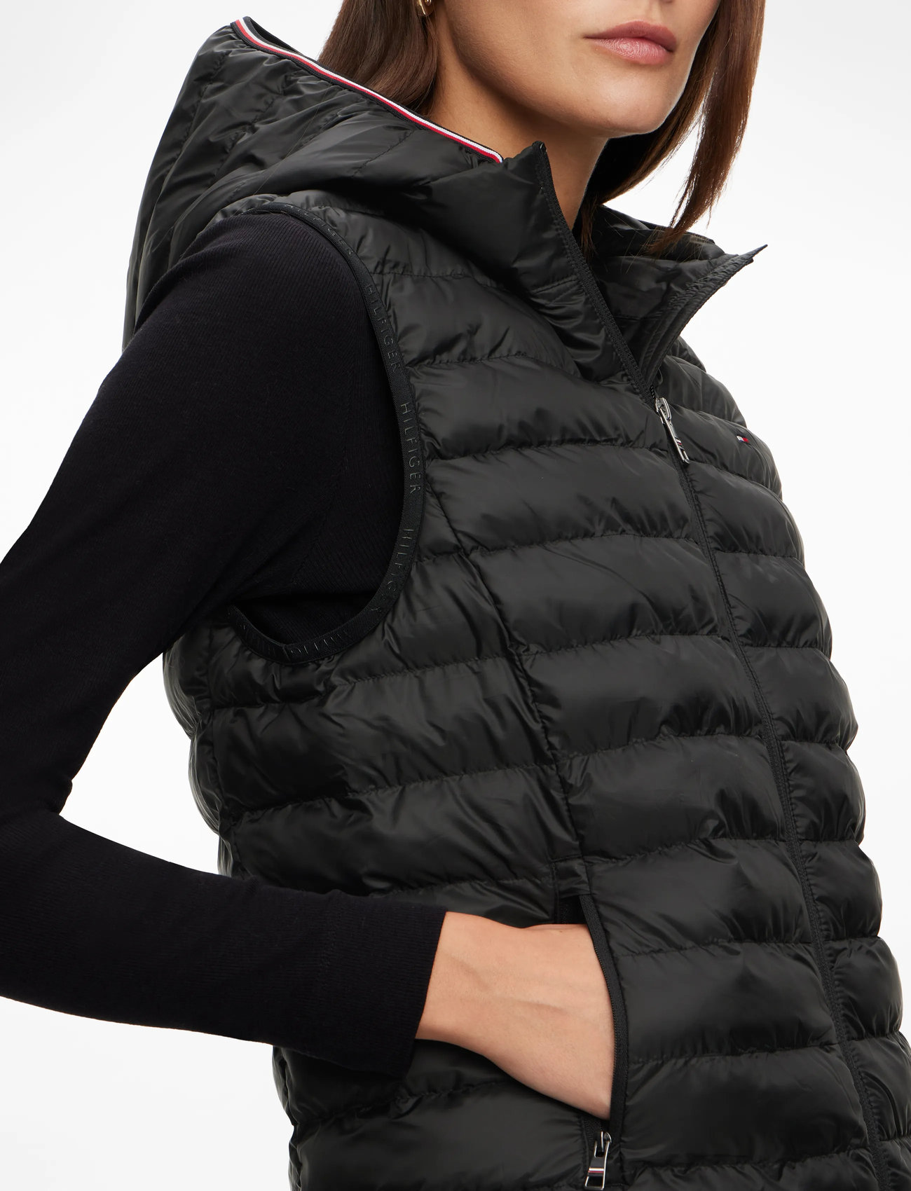 Tommy Hilfiger - LW PADDED GLOBAL STRIPE VEST - fall jackets - black - 5