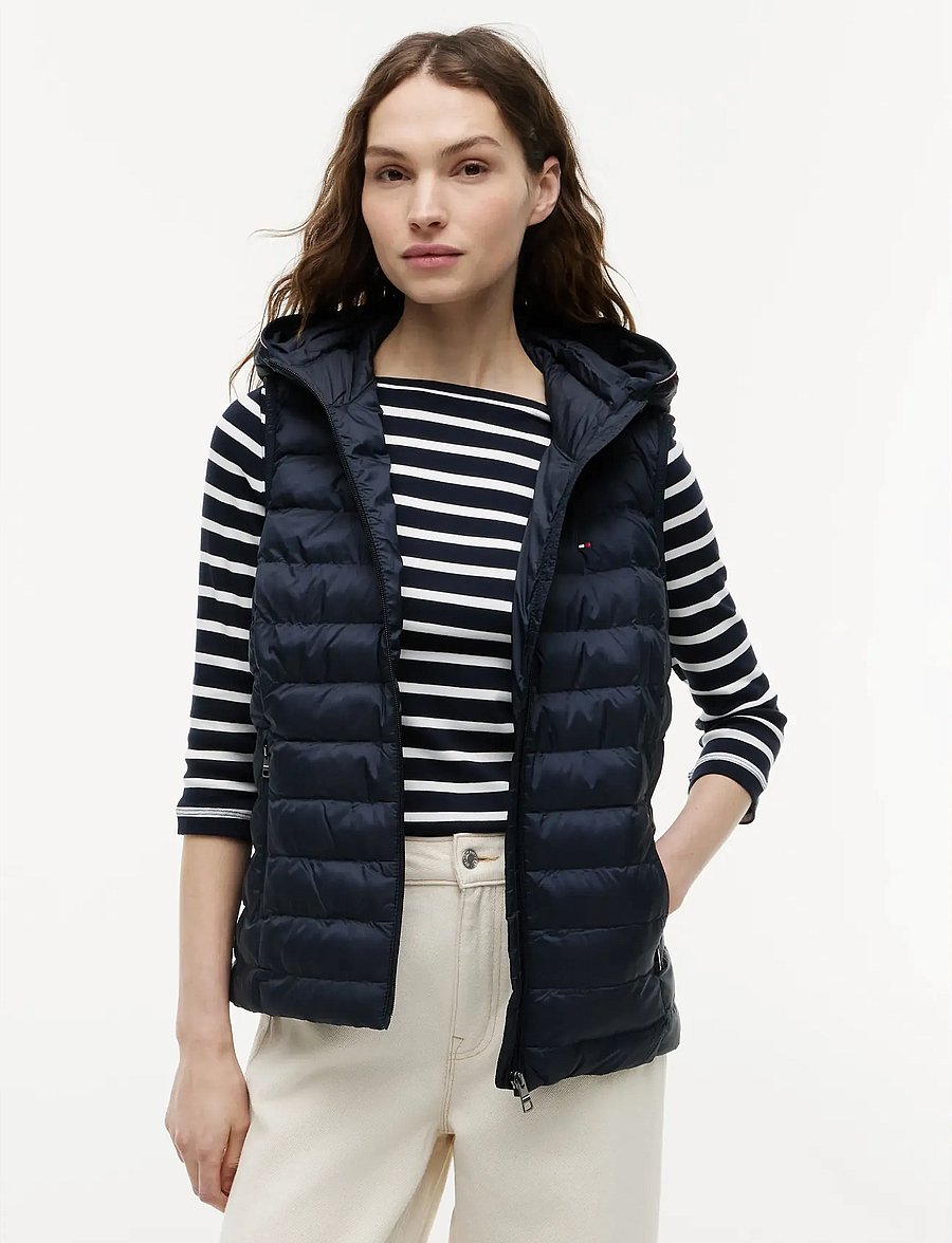Tommy Hilfiger - LW PADDED GLOBAL STRIPE VEST - vestes de printemps - navy blue - 0