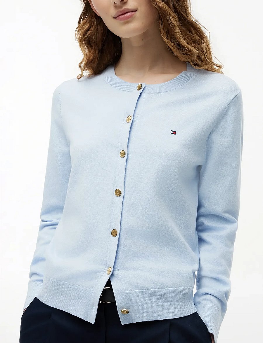 Tommy Hilfiger - CO JERSEY FINE GG C-NK LS CARDI - strickjacken - breezy blue - 3