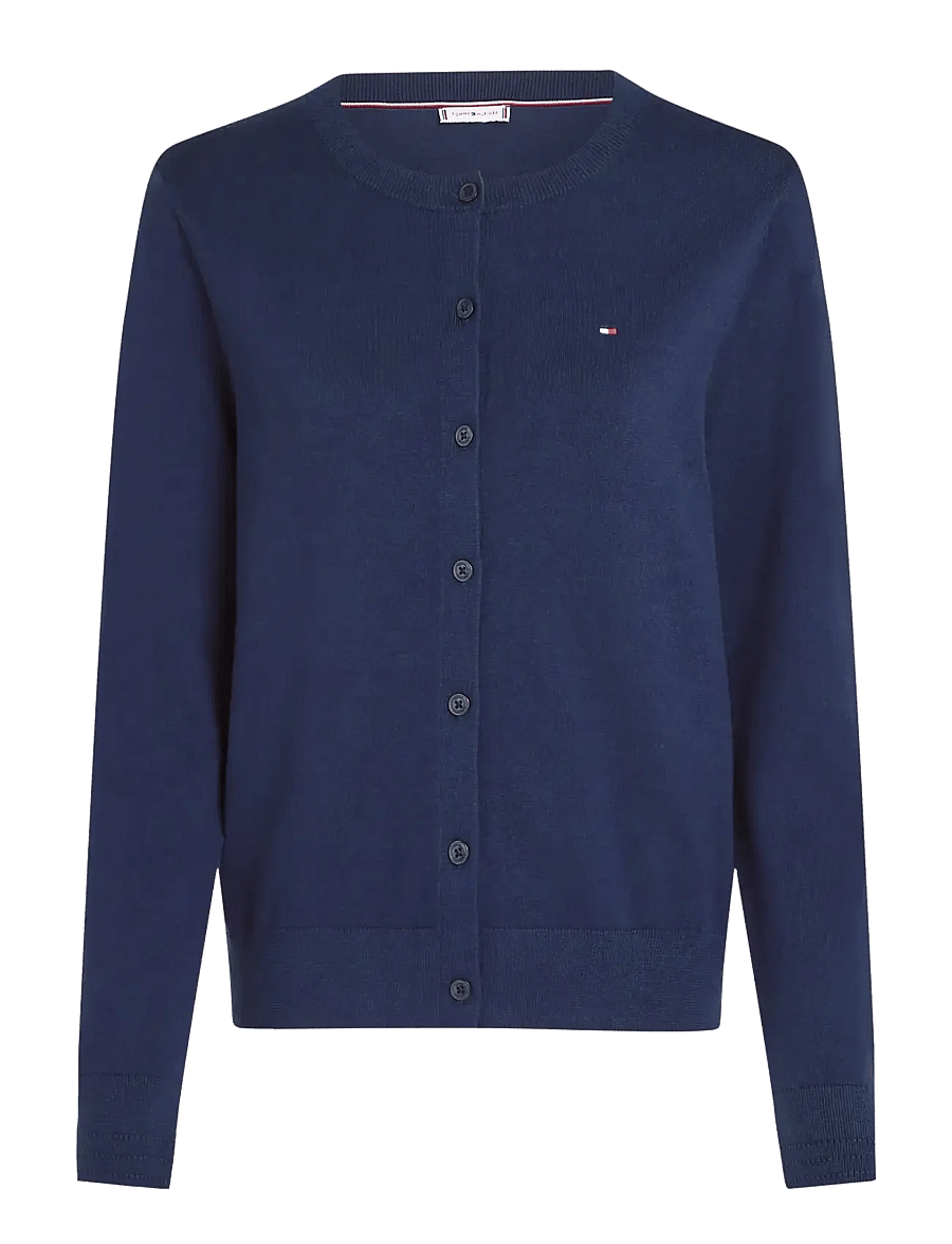 Tommy Hilfiger - CO JERSEY FINE GG C-NK LS CARDI - strickjacken - dark night navy - 1