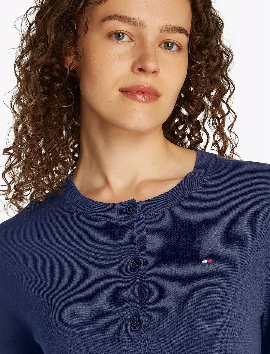 Tommy Hilfiger - CO JERSEY FINE GG C-NK LS CARDI - strickjacken - dark night navy - 5