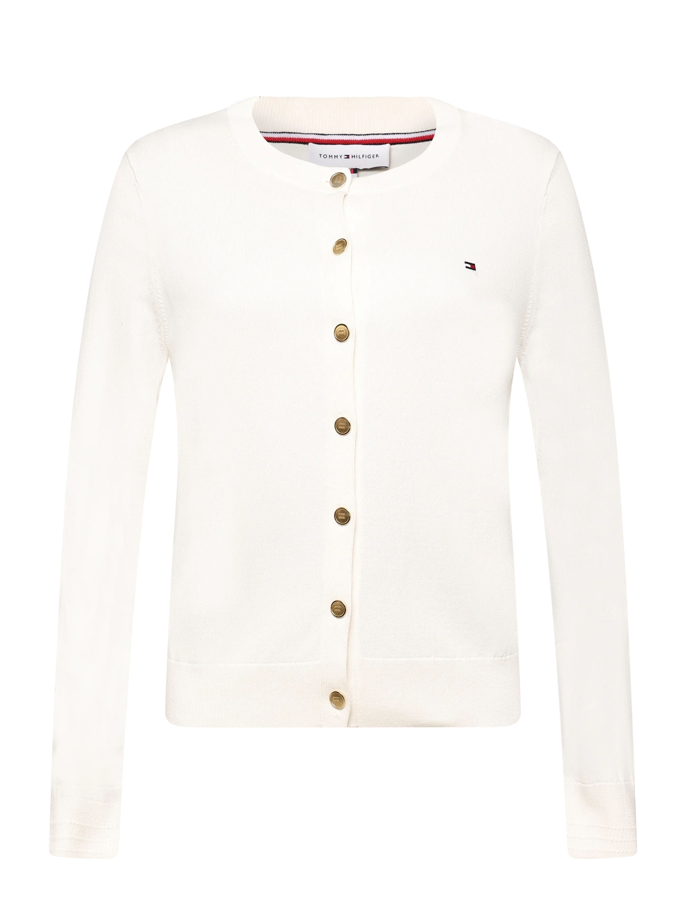 Tommy Hilfiger COTTON JERSEY C-NK LS CARDI - Kleidung - IVORY PETAL / cream