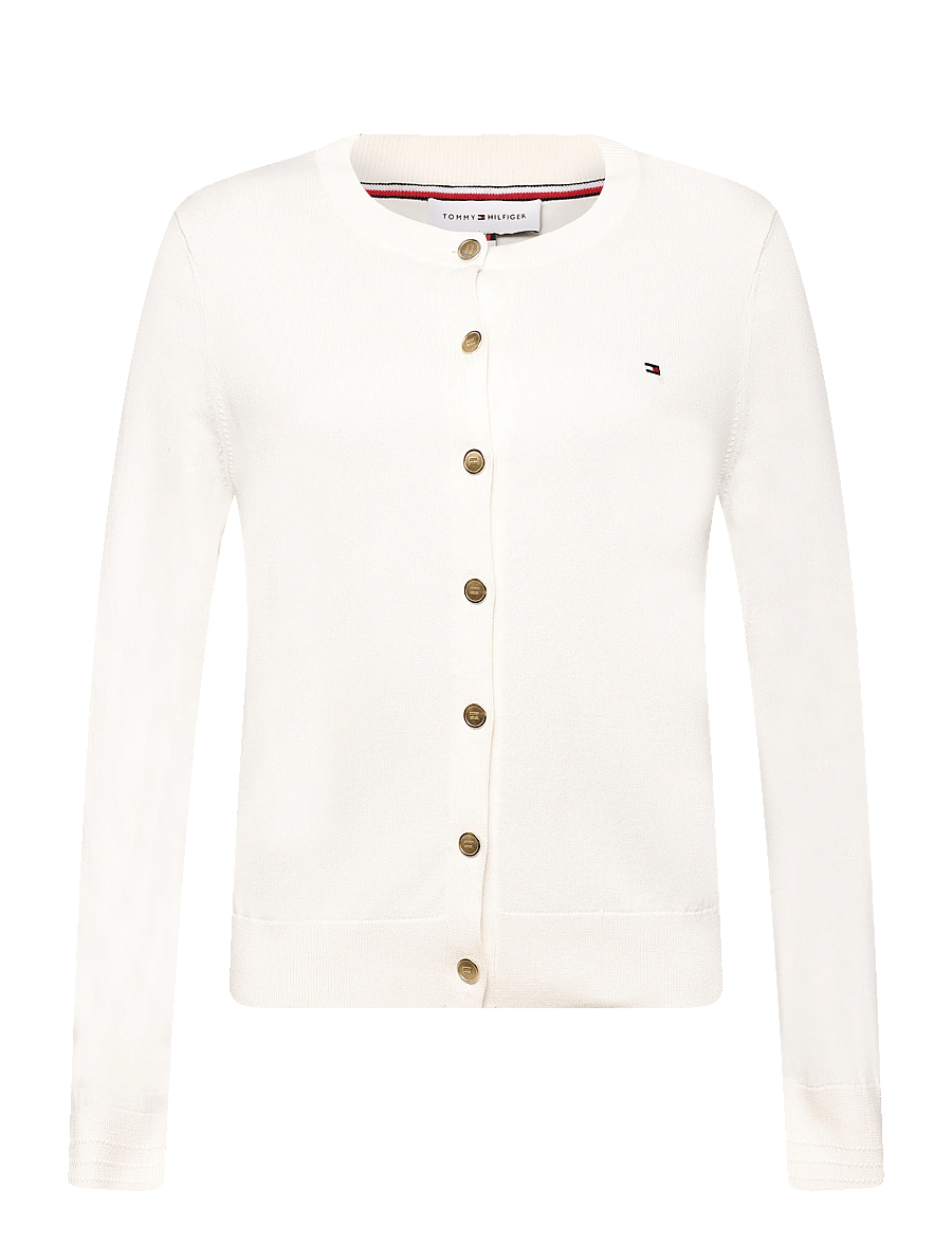 Tommy Hilfiger - CO JERSEY FINE GG C-NK LS CARDI - koftor - ivory petal - 0