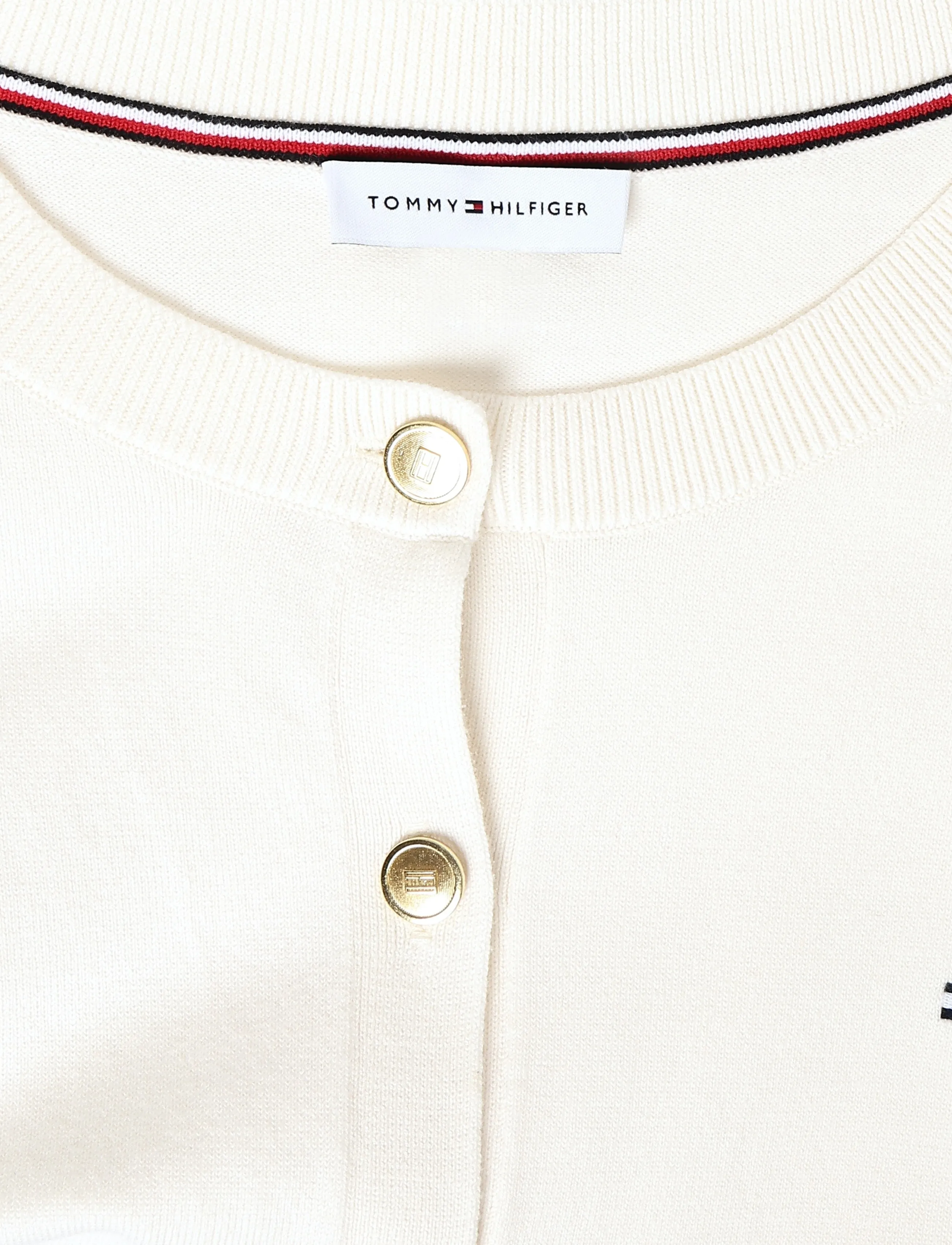 Tommy Hilfiger - COTTON JERSEY C-NK LS CARDI - strickjacken - ivory petal - 2