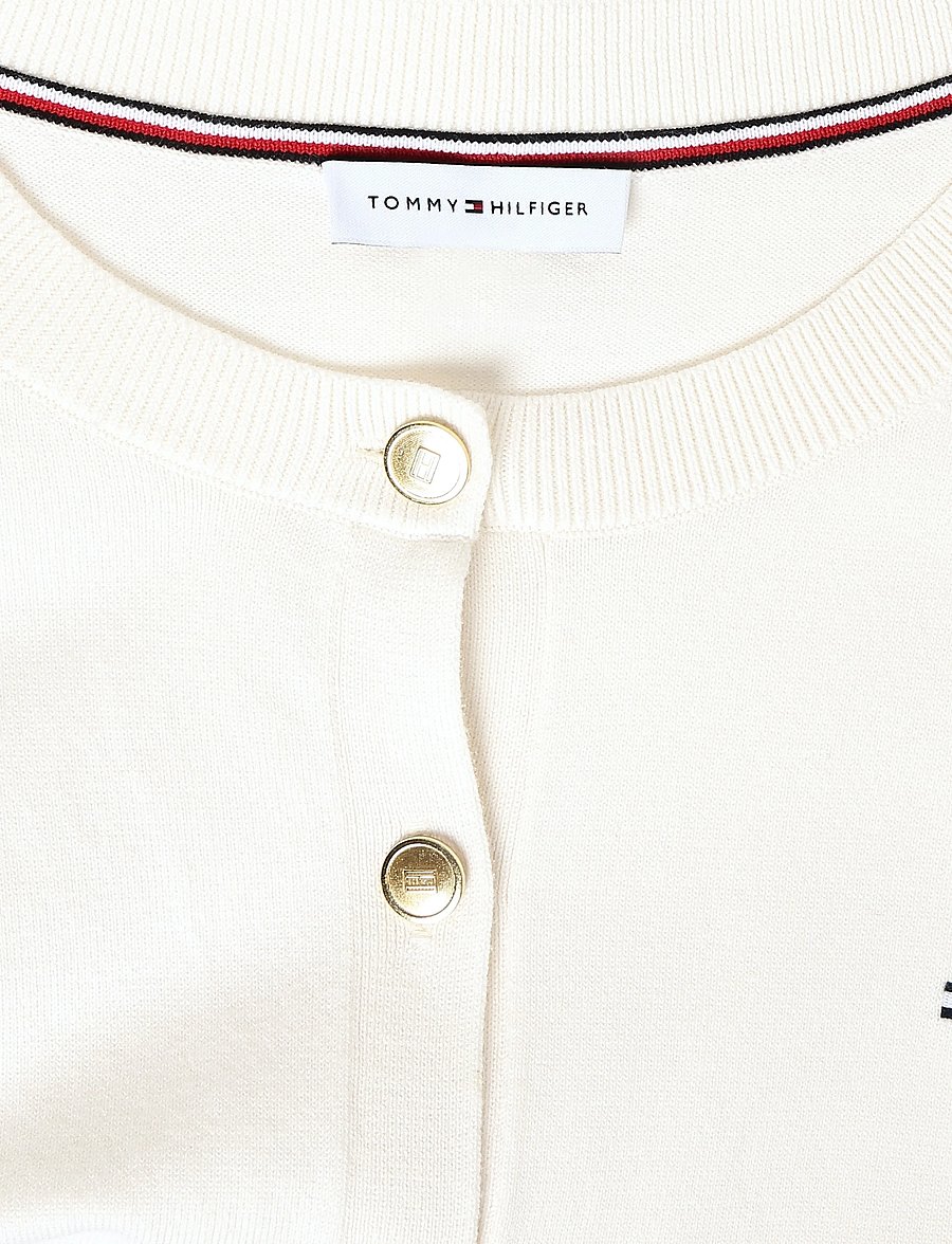 Tommy Hilfiger - CO JERSEY FINE GG C-NK LS CARDI - koftor - ivory petal - 2