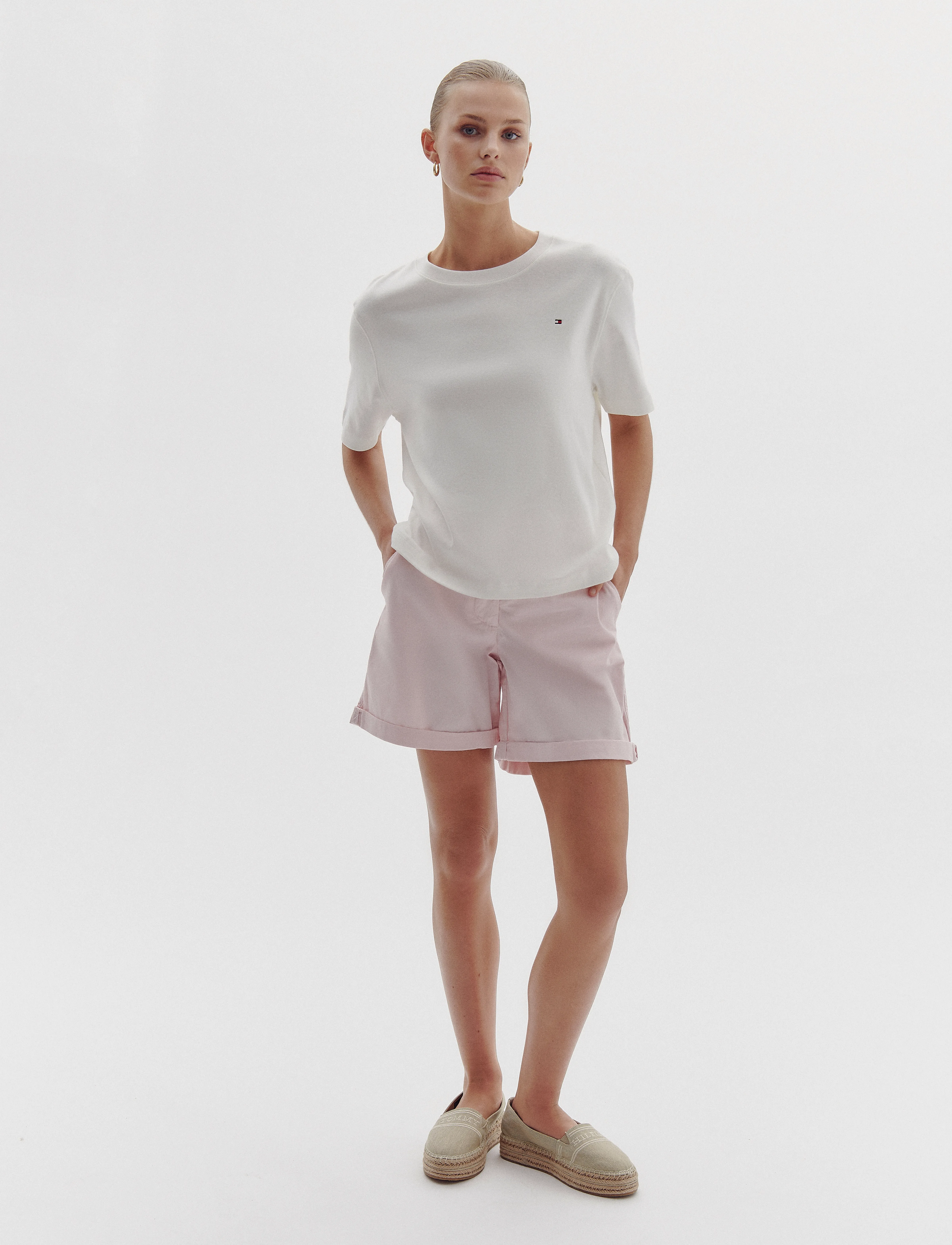 Tommy Hilfiger CO BLEND GMD CHINO SHORT - Shorts - LIGHT PINK / pink/rose