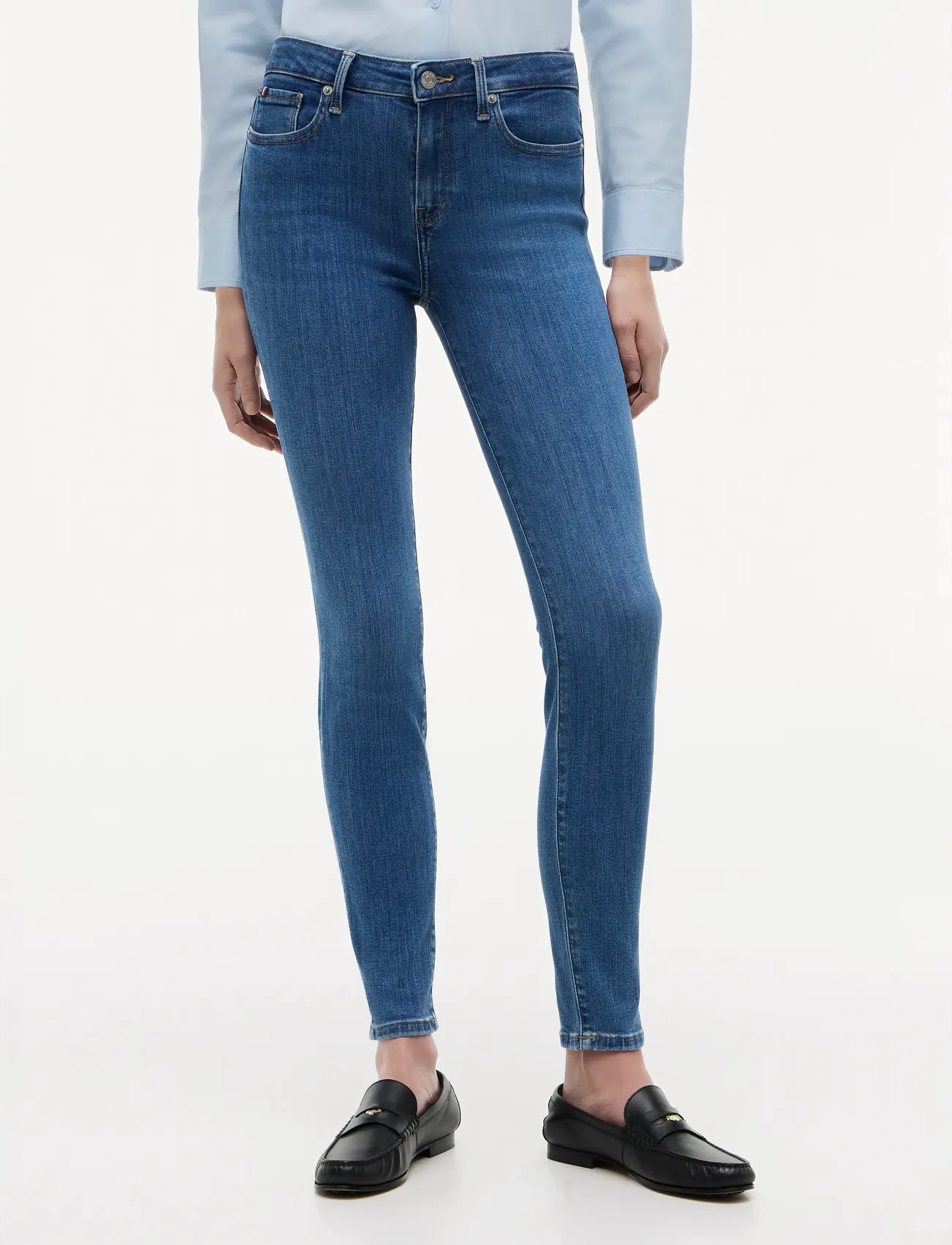 Tommy Hilfiger NOS COMO SKINNY RW MID BLUE - Kleidung - NOS MID BLUE / blue