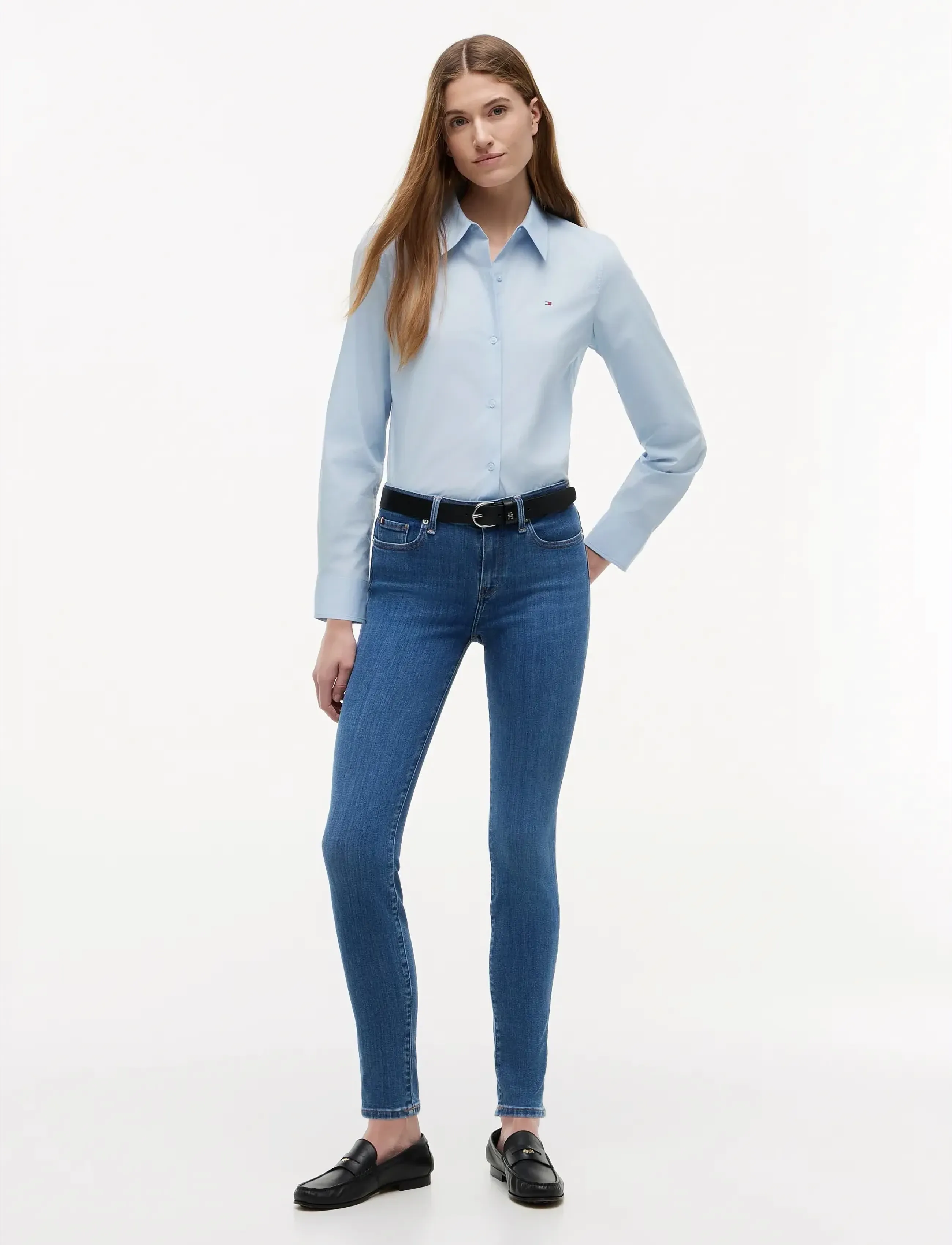 Tommy Hilfiger - NOS COMO SKINNY RW MID BLUE - skinny džinsi - nos mid blue - 3
