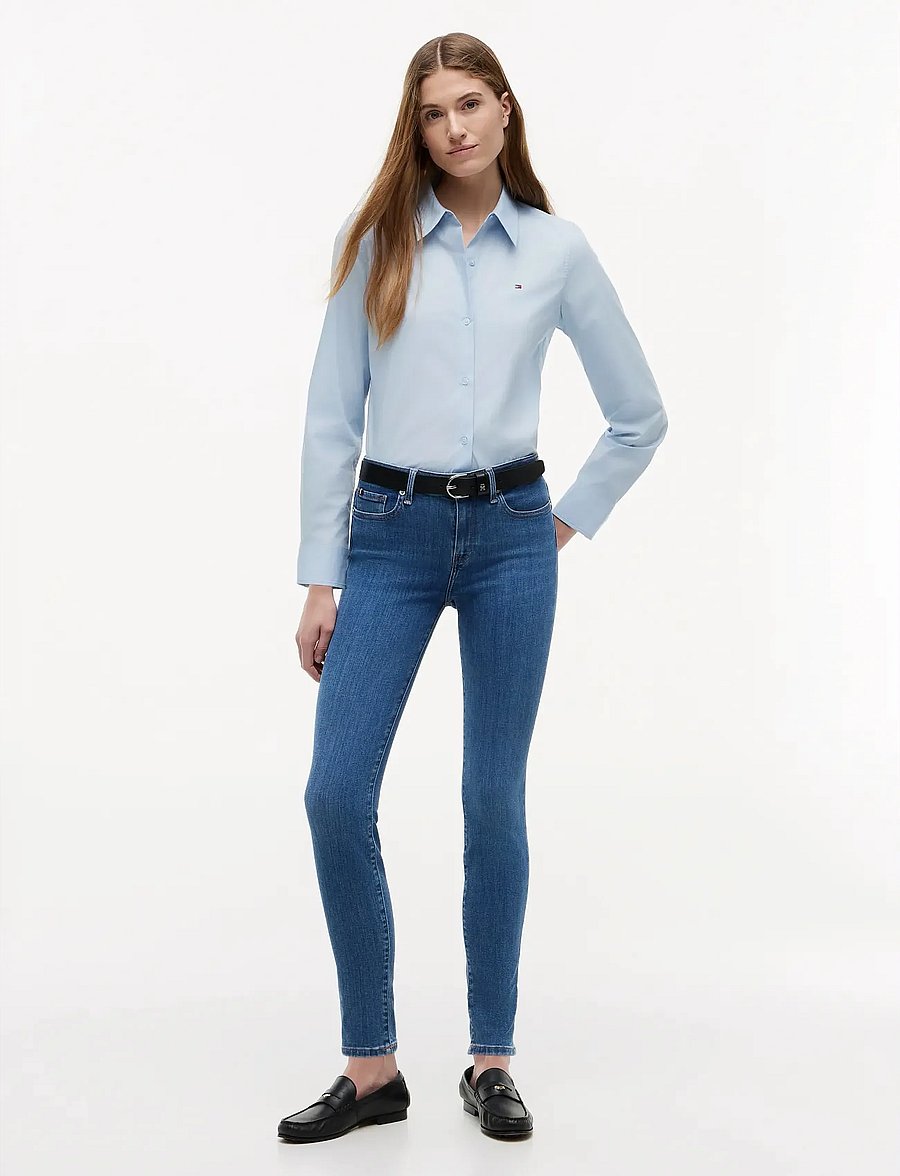 Tommy Hilfiger - NOS COMO SKINNY RW MID BLUE - skinny džinsi - nos mid blue - 3