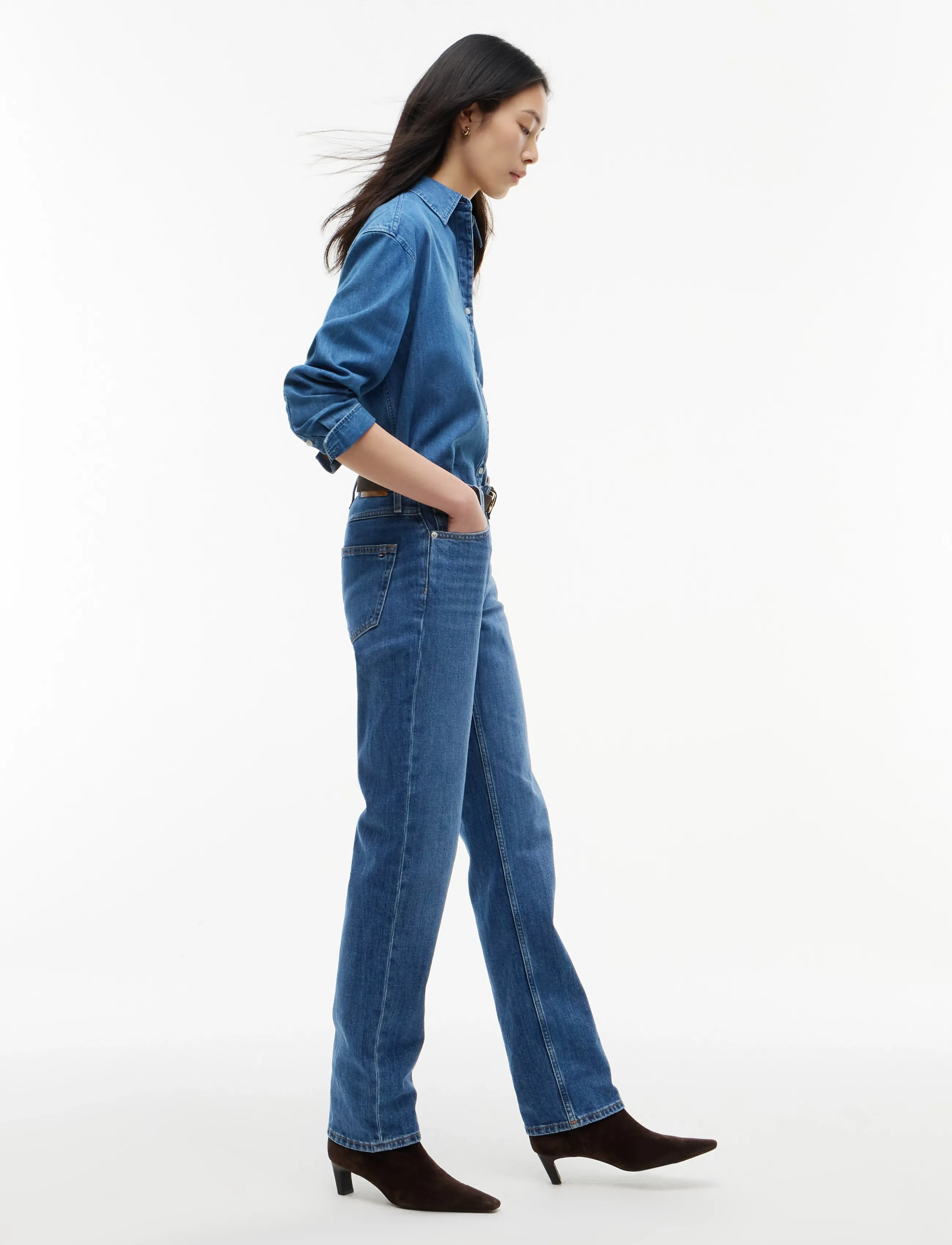 Tommy Hilfiger - NOS CLASSIC STRAIGHT RW MID BLUE - gerade jeans - nos mid blue - 5